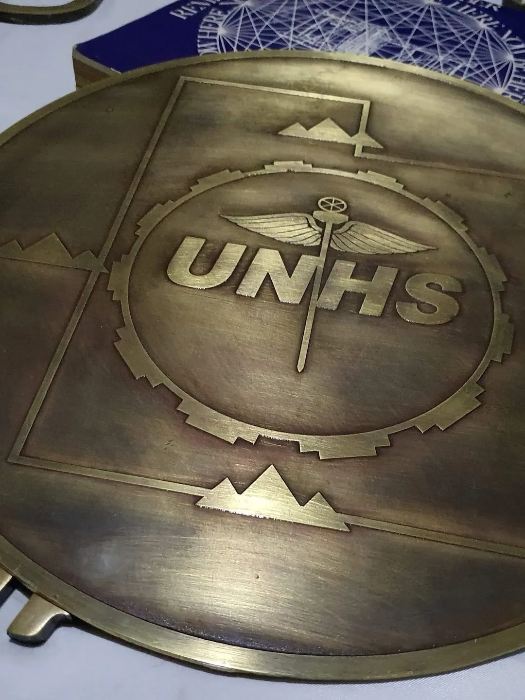 Embossed Antiqe Brass Plaque - Custom Round Brass Sign - Custom Embossed Brushed Brass Plaque Sign - Custom Brushed Brass Plaque