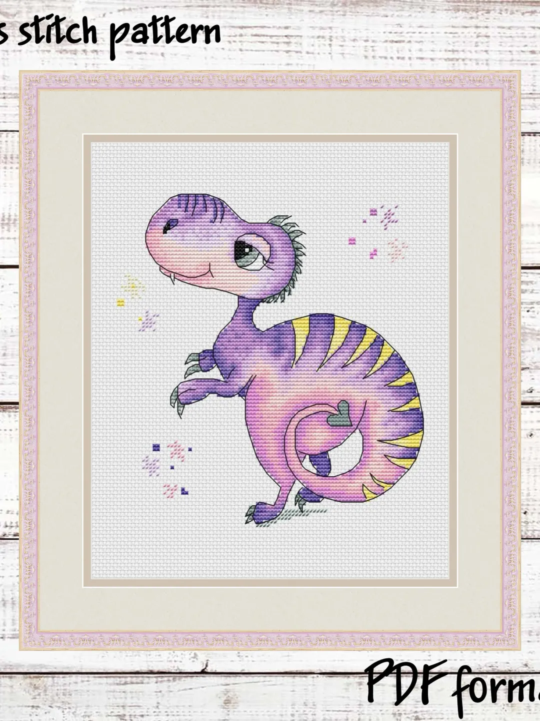 Dinosaur Cross Stitch Pattern Modern, Cute Dinosaur nursery cross stitch, baby archaeologist cross stitch