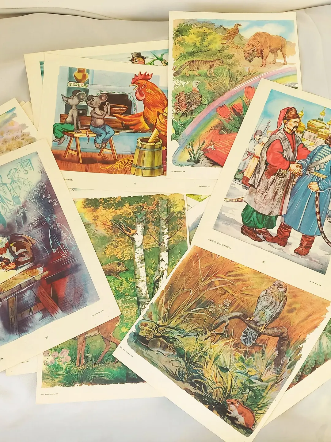 Soviet School Posters Nature Fairy Tales Propaganda Soviet Posters 15pcs 88-90s