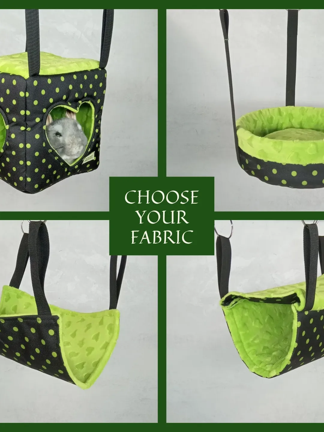 Chinchilla hammock set, chinchilla cage accessories,  rat hammock set, hammock set for small animals, rat cage accessories.
