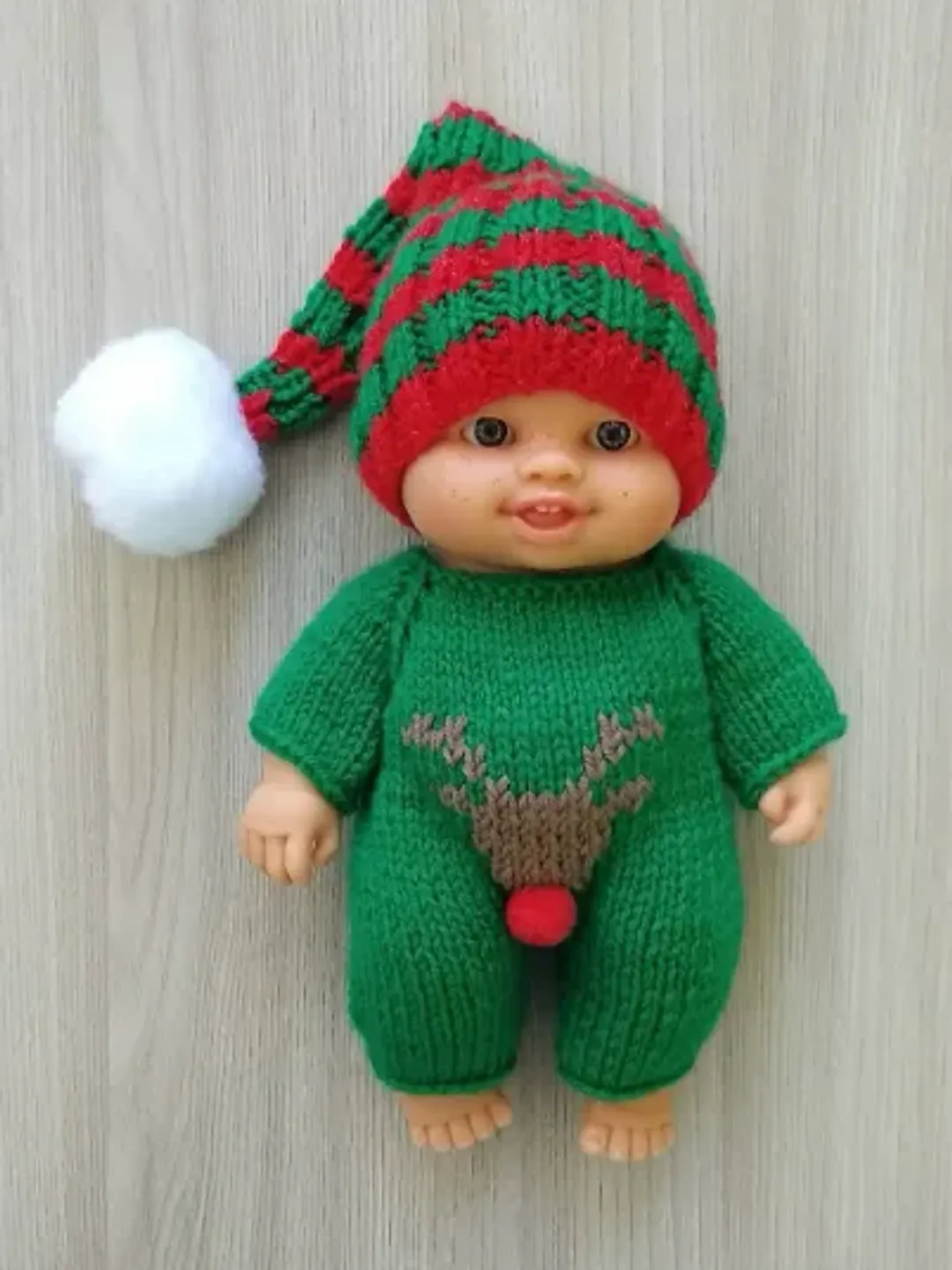 Christmas outfit Miniland doll clothes 21cm, Xmas Winter overalls 21cm Miniland, Christmas Nines d'Onil doll clothes