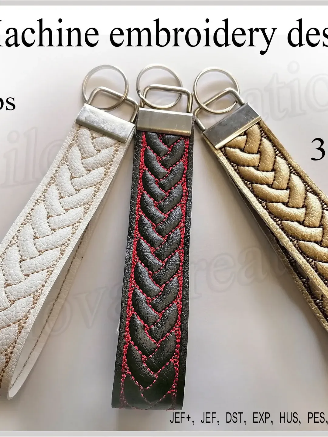 In the hoop wristlet Machine Embroidery designs Wrist Straps ITH Key Chain for 6x10 8x11 8x12