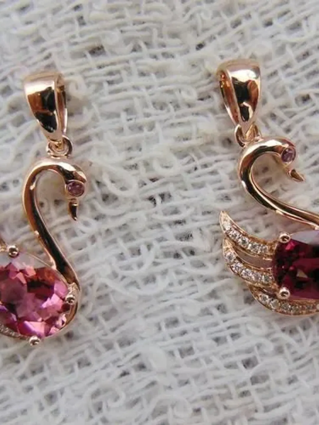 Tourmaline Pendant - 6x8MM Oval Tourmaline Pendant with Diamonds in 14K White Gold