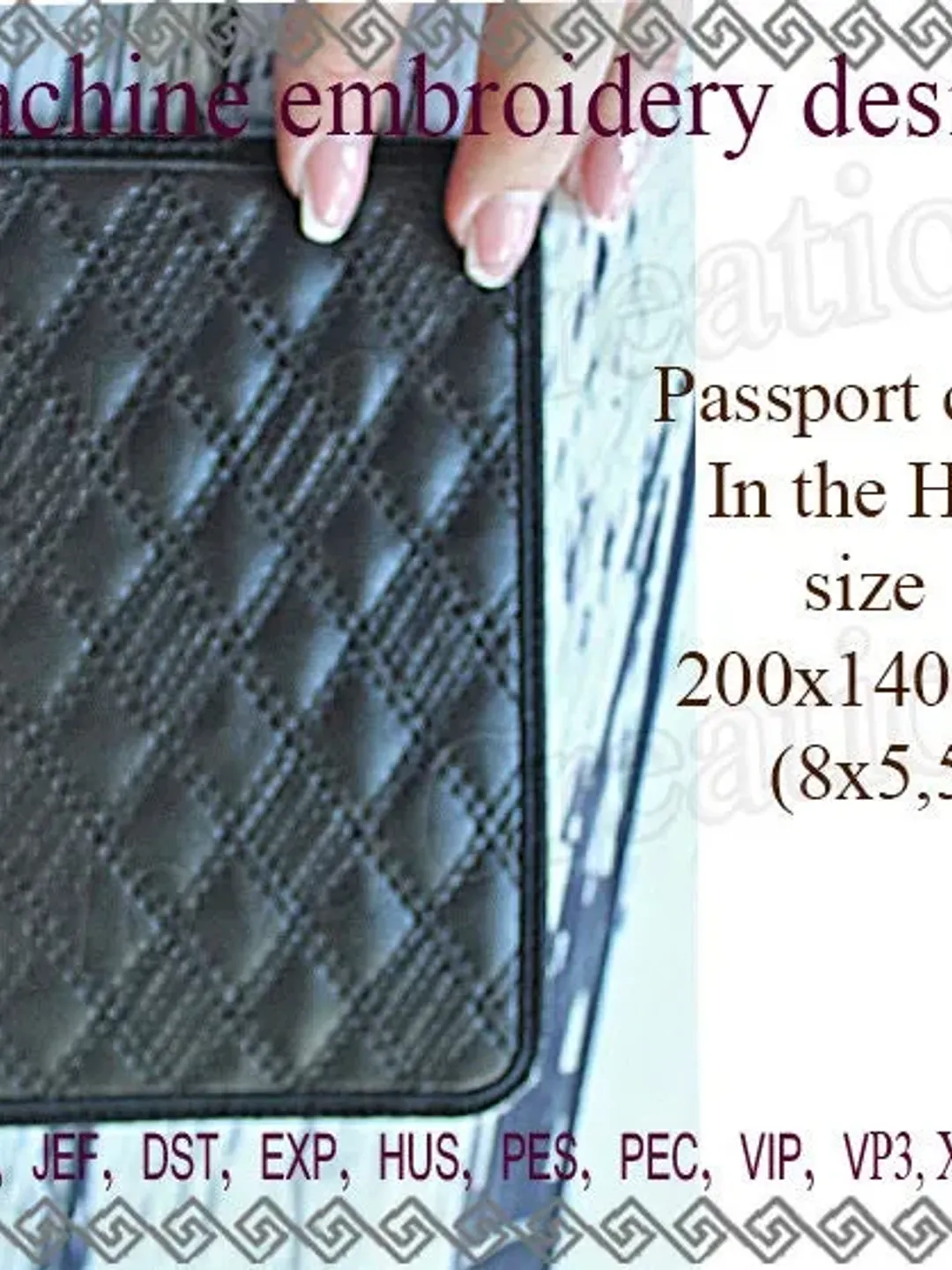 Passport cover In the Hoop embroidery designs trapunto Machine embroidery case ITH wedding embroidery File Instant Download.