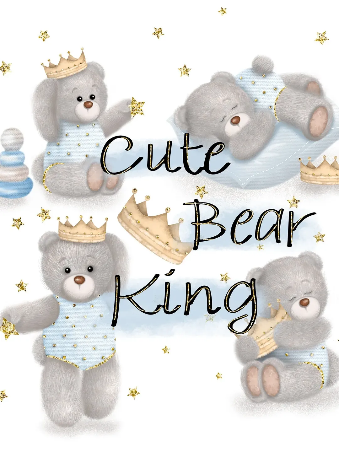 Teddy bear print, baby bear watercolor png , cute teddy, Bear Wall Art Print ~ Woodland Nursery Baby Animal Decor ~ Digital Download