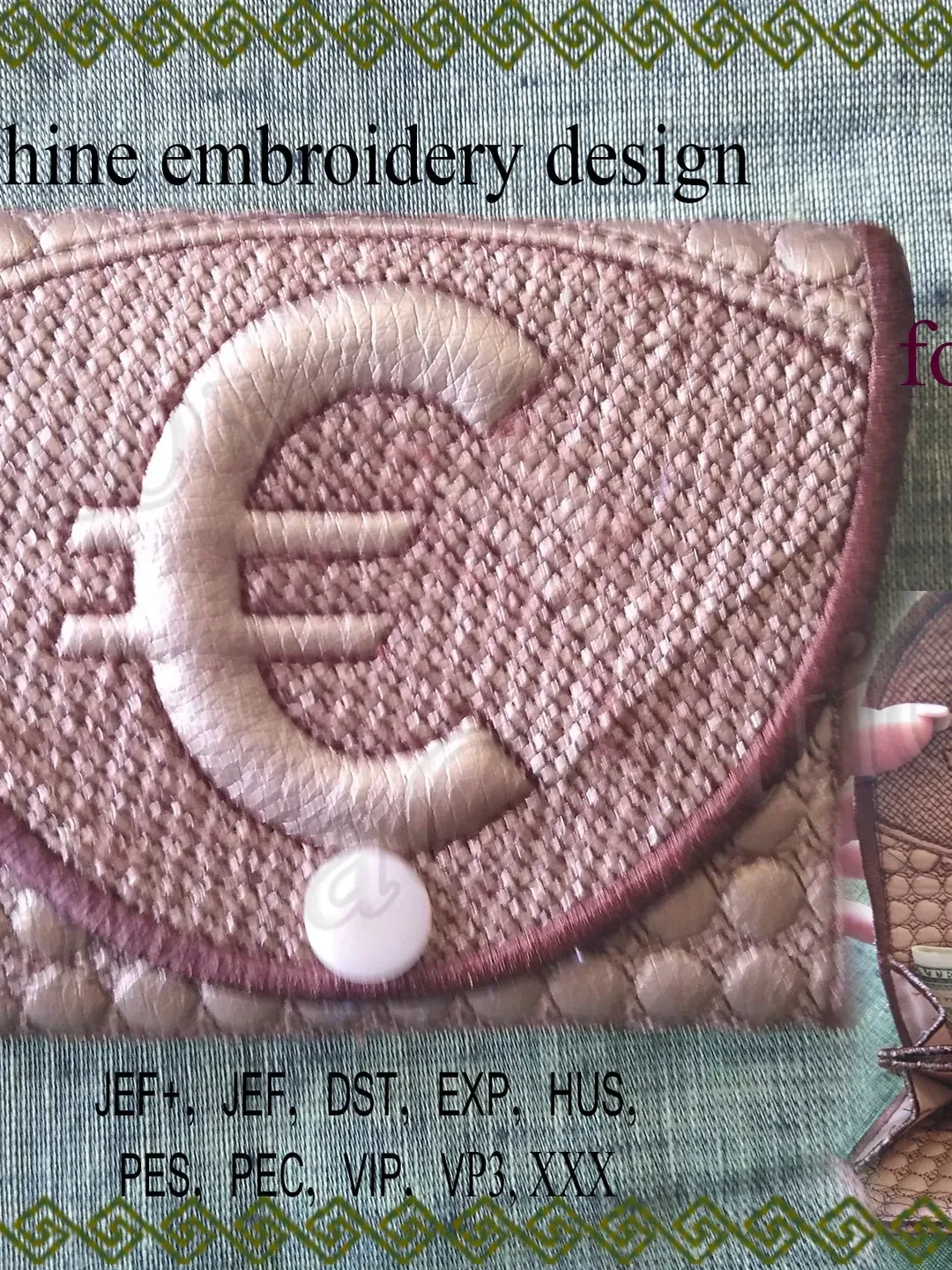 In the hoop purse embroidery design ITH Wallet Machine embroidery designs