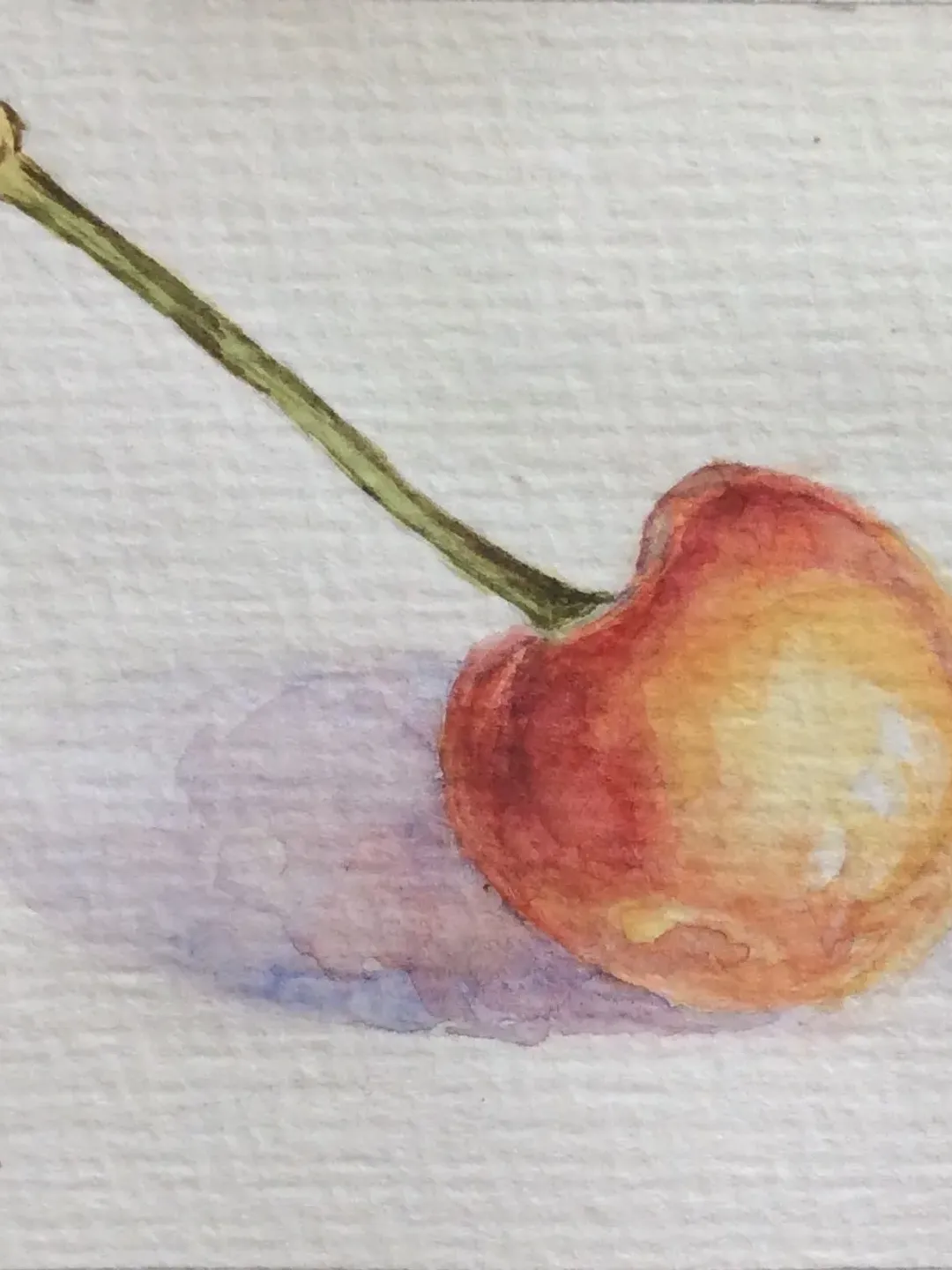 "ACEO Cherry", watercolor painting fruit berry artwork