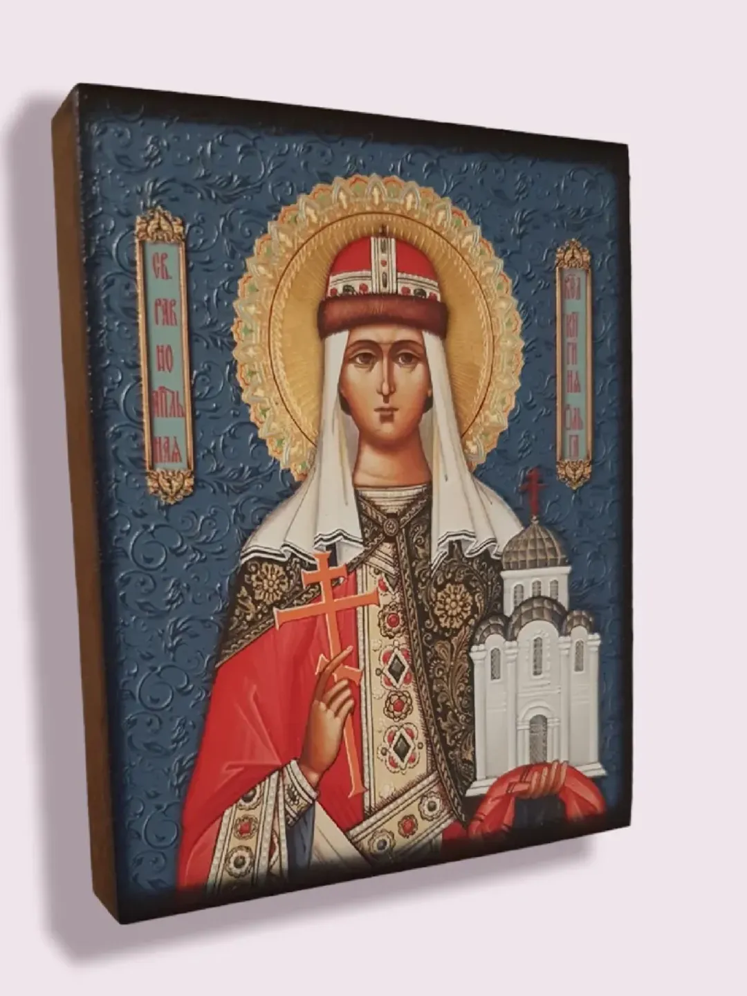 Saint Olga of Kiev orthodox blessed wooden icon compact size | Orthodox gift | free shipping
