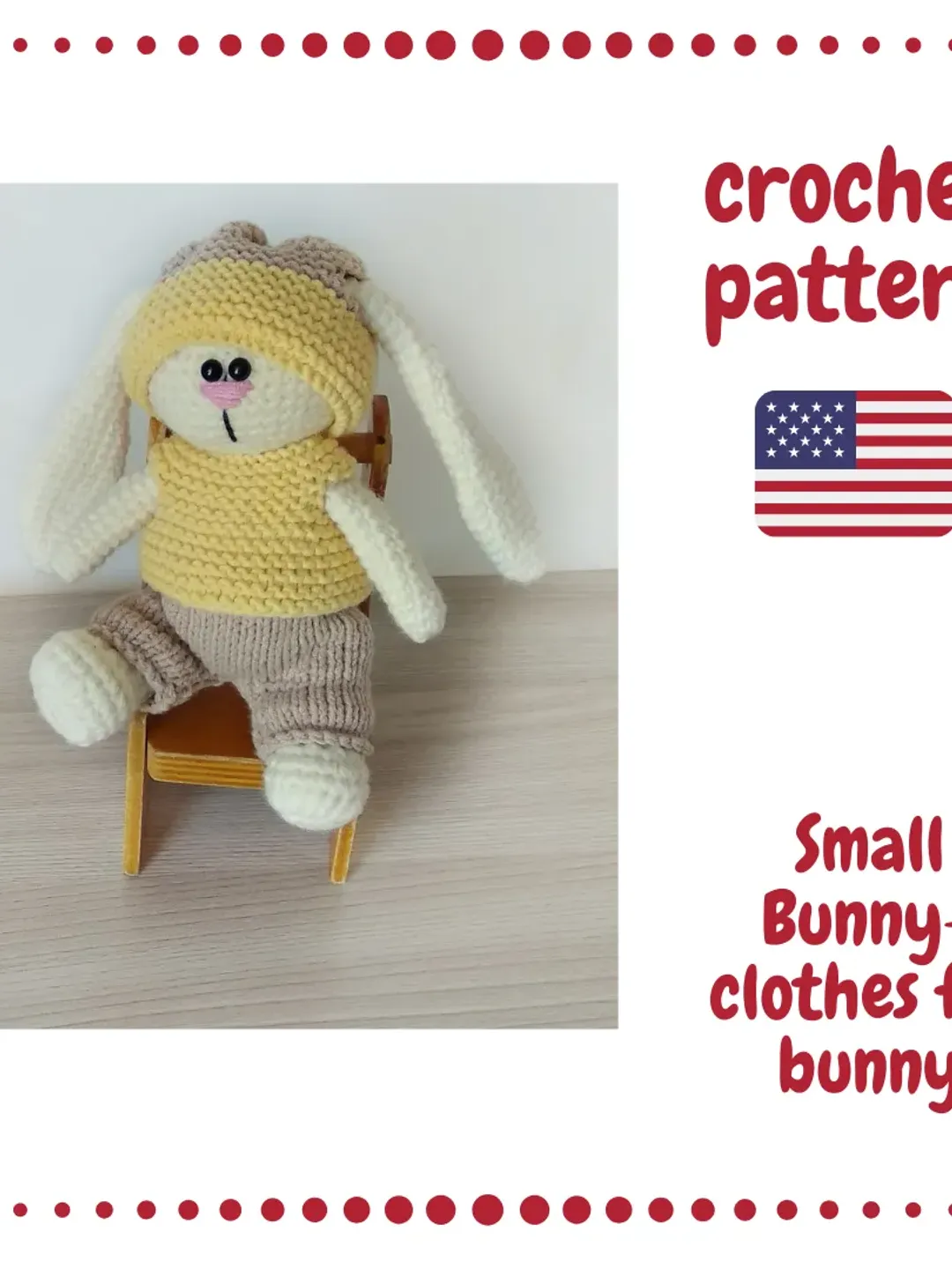 Amigurumi Pattern bunny, knit clothes pattern, bunny rabbit pattern pdf, animal bunny, crochet toy tutorial digital