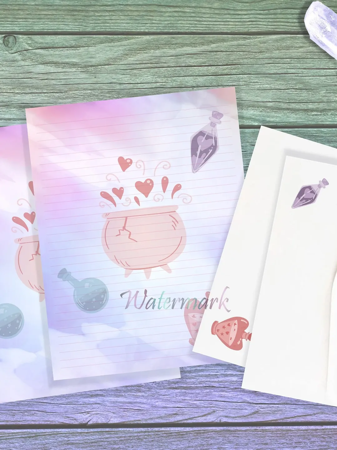 Cauldron Love Writing Paper | Valentine Stationery | Love Potion Page | Letter Paper | Love Spell Paper | Potion Stationery Set | Love Paper