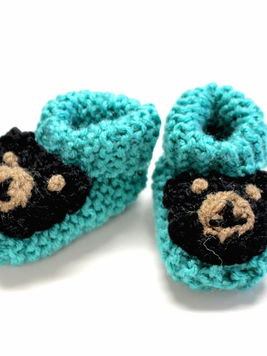 Knit Baby Shoes with Bear Heads, Great Stocking Stuffers for Baby's First Christmas, Baby Shower Gift Ideas, Baby Socks, Baby Booties, Boots