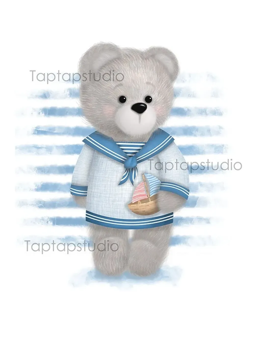 Teddy bear print, baby bear watercolor png , cute bear boy, Bear Wall Art Print ~ Woodland Nursery Baby Animal Decor ~ Digital Download