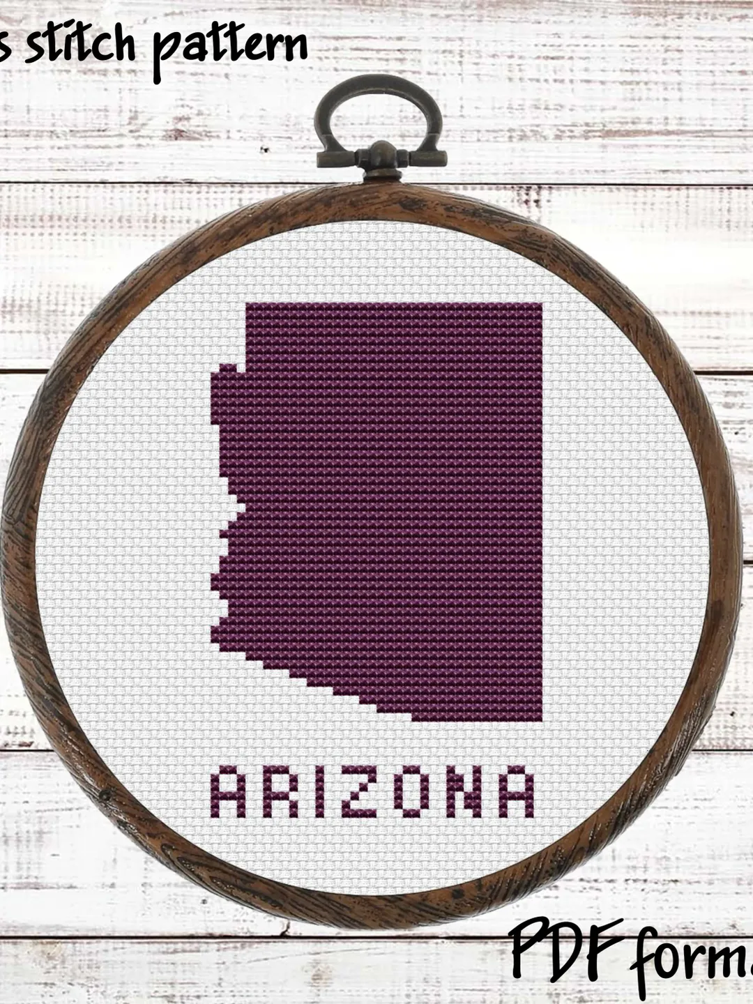 Arizona Cross Stitch Pattern, Modern Cross Stitch, State Cross Stitch USA Cross Stitch AZ Cross Stitch Easy Cross Stitch
