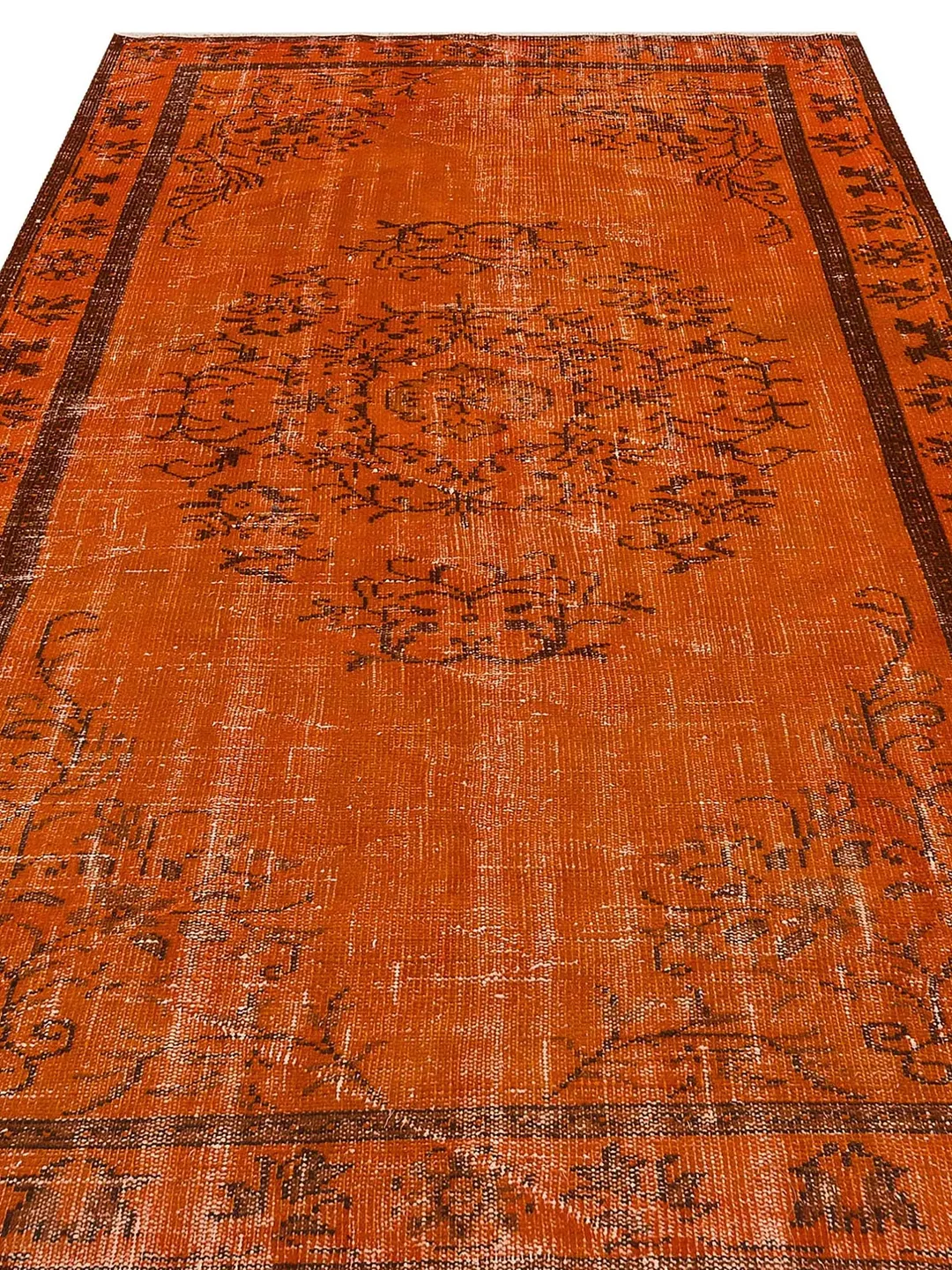 Orange Turkish Rug for living room, Turkish Rug, Oushak carpet, Home decor,  5,3x8,7 ft