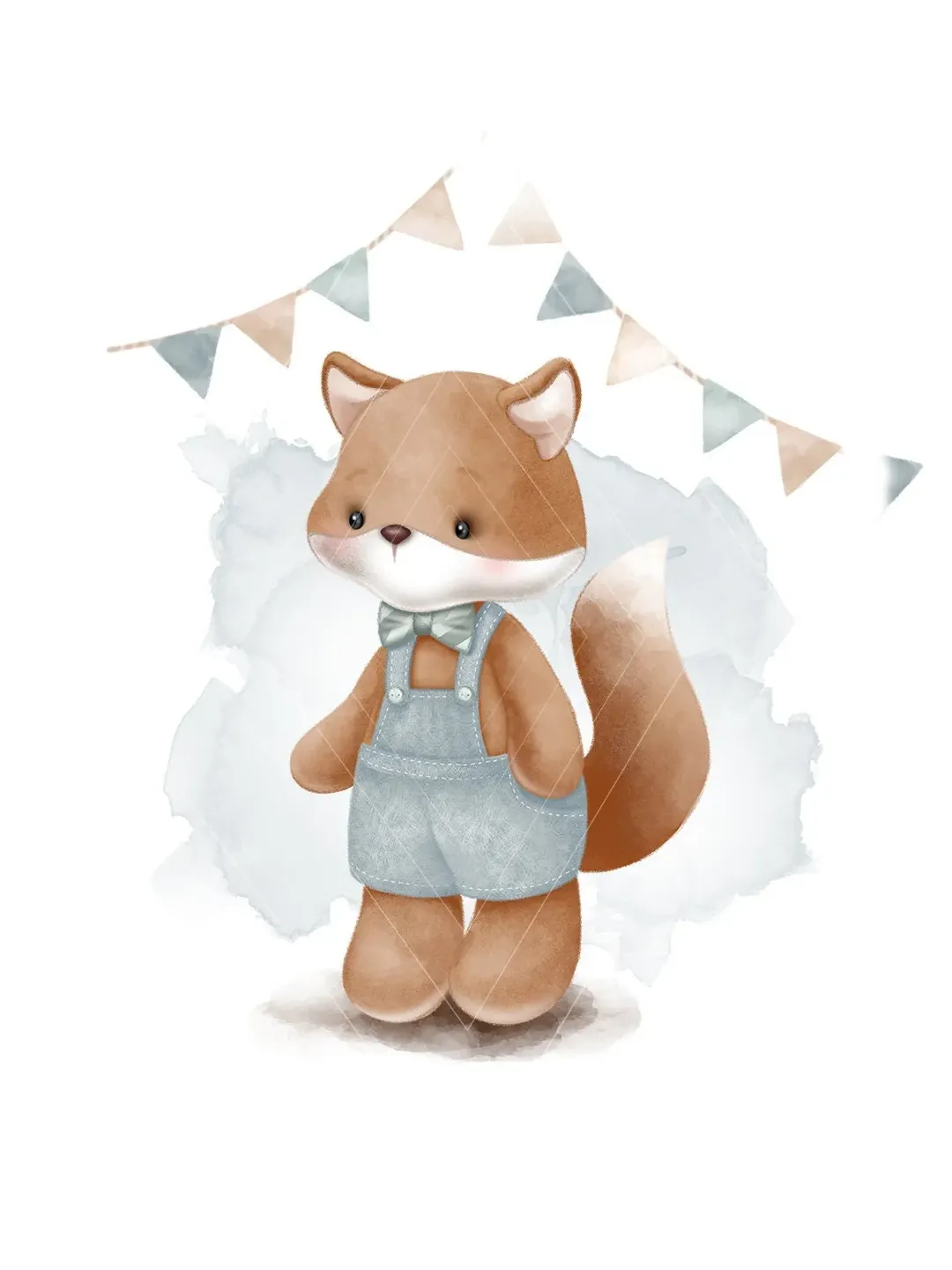 Cute baby fox png ~ babyshower ~ birthday Clipart ~ forest wild animal ~ watercolor illustration ~ postcard invitation ~ wall decor poster