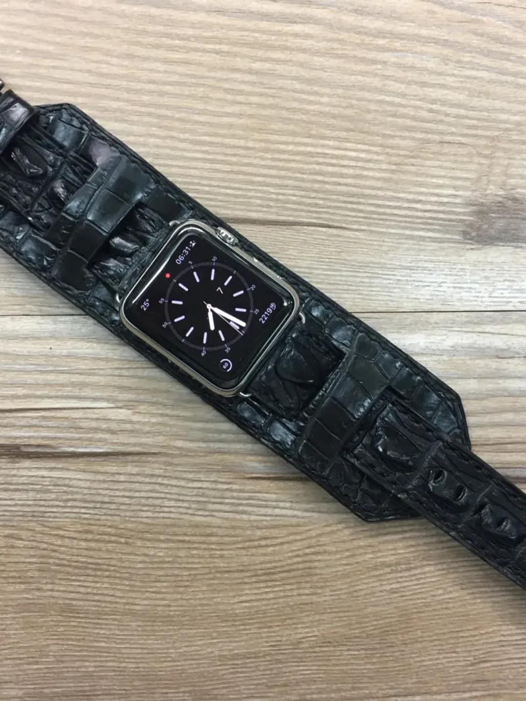 Apple Watch Band, Apple Watch Strap, Leather watch band, Matt black, Leather Cuff Band, Full bund strap, iwatch band, Apple Watch 42mm