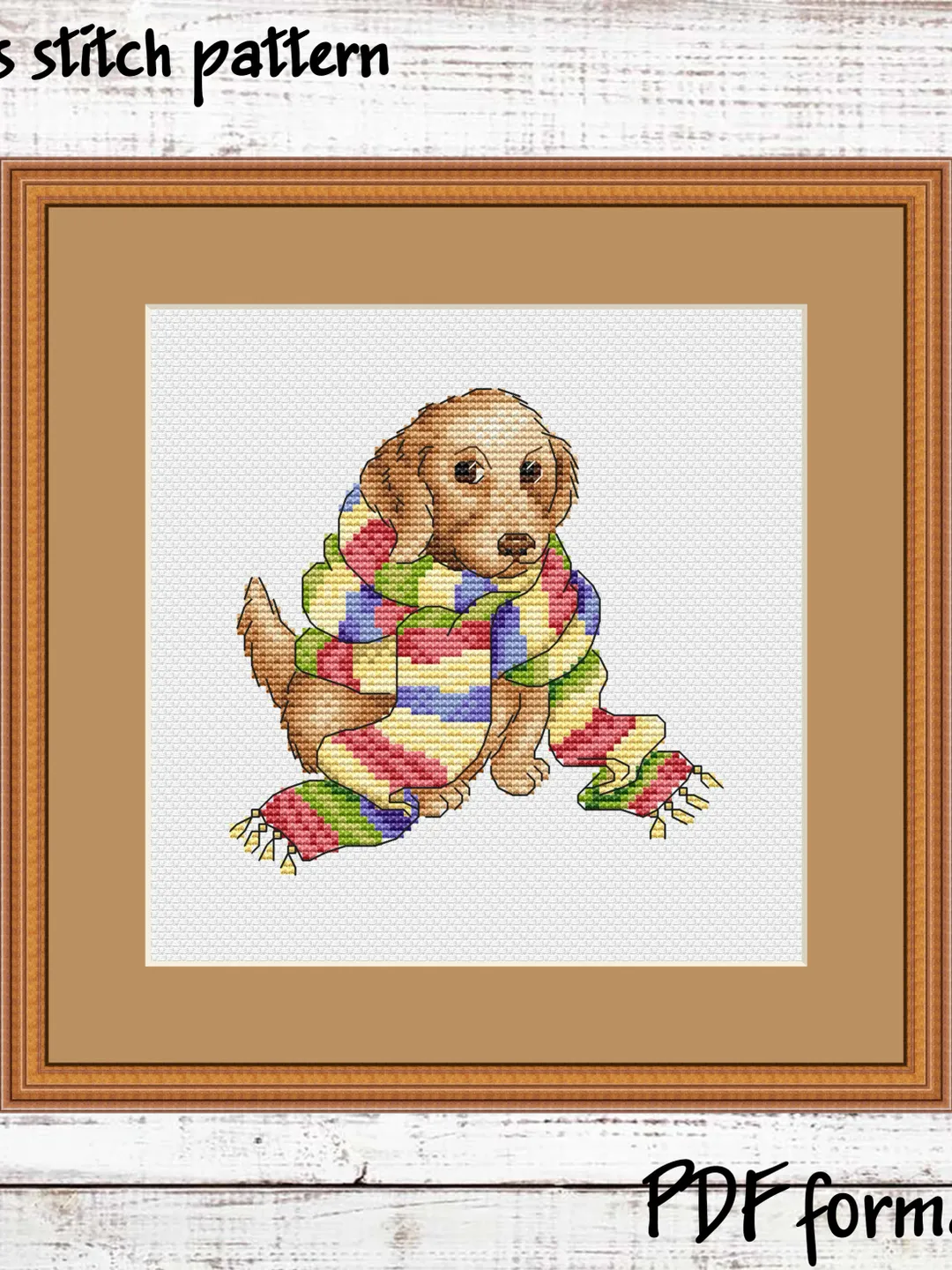 Dog Cross stitch pattern PDF, Animal cross stitch picture, Easy cross stitch pattern modern, Puppy Xstitch embroidery