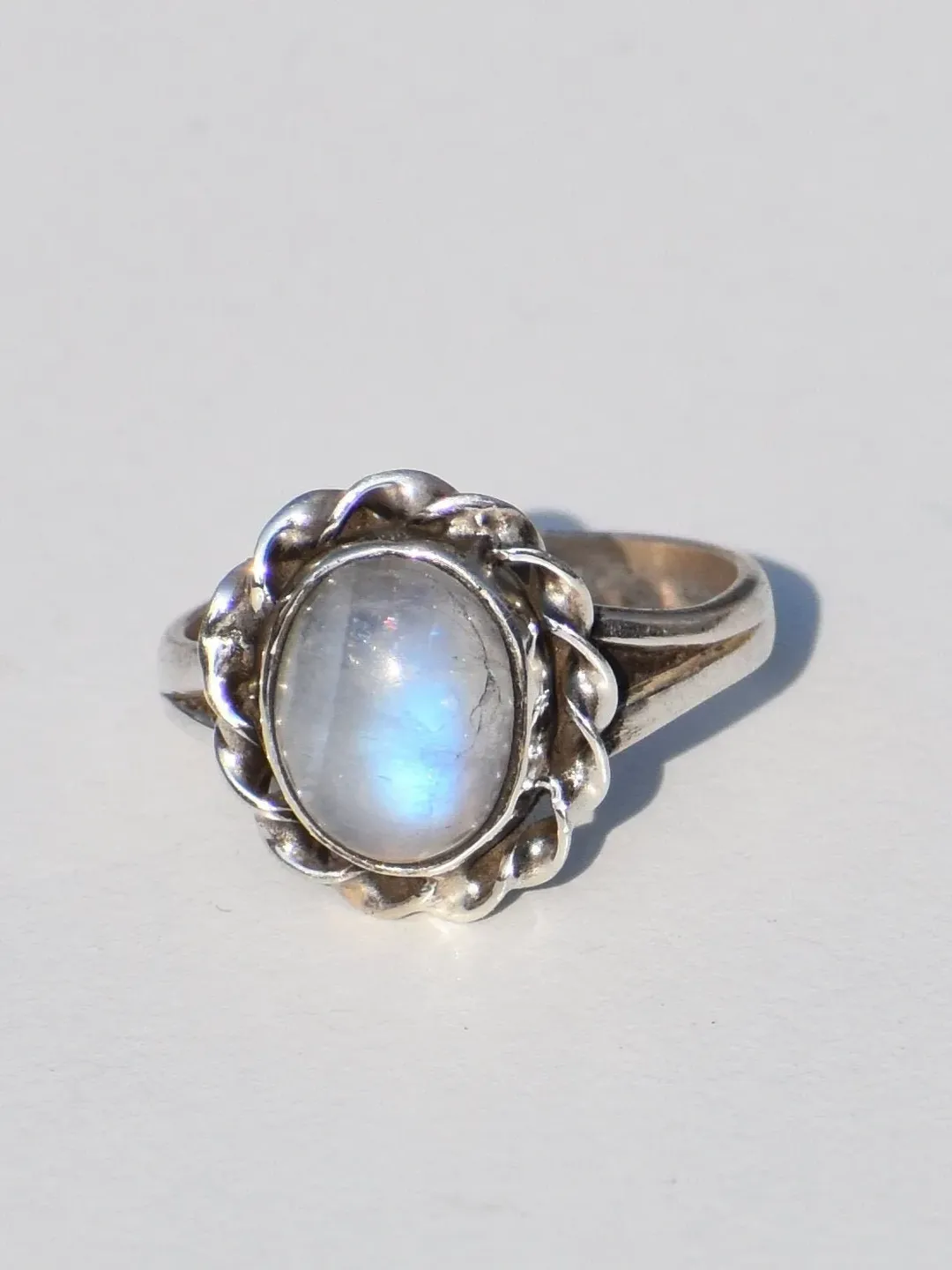 Moonstone Ring, Sterling Silver Ring, Natural Moonstone, Oval Gemstone, Solitaire Ring, Promise Ring, Stacking Ring, Everyday Ring, Gift Her