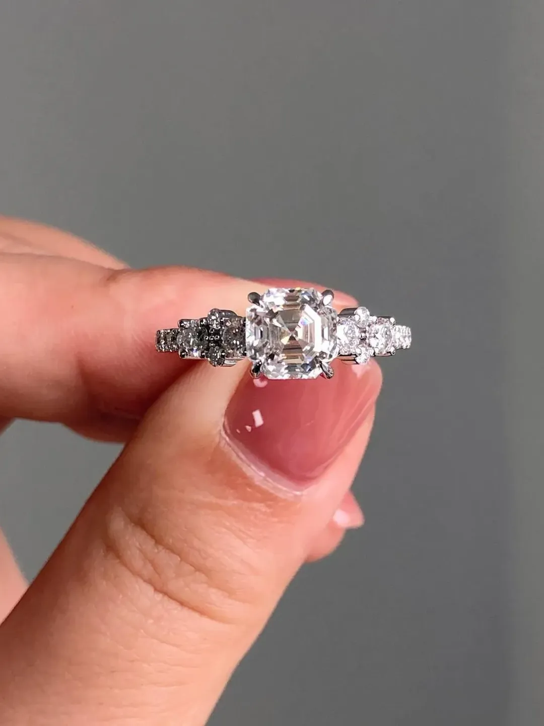 Asscher Cut Moissanite 7 mm 1.50 Ct. halo Wedding Ring, Valentine Gift,Gift For Her,Anniversary Ring,Perfect gift for Her,Birthday Gift.