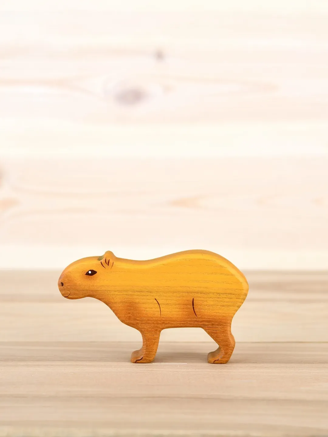 Wooden Capybara toy figure