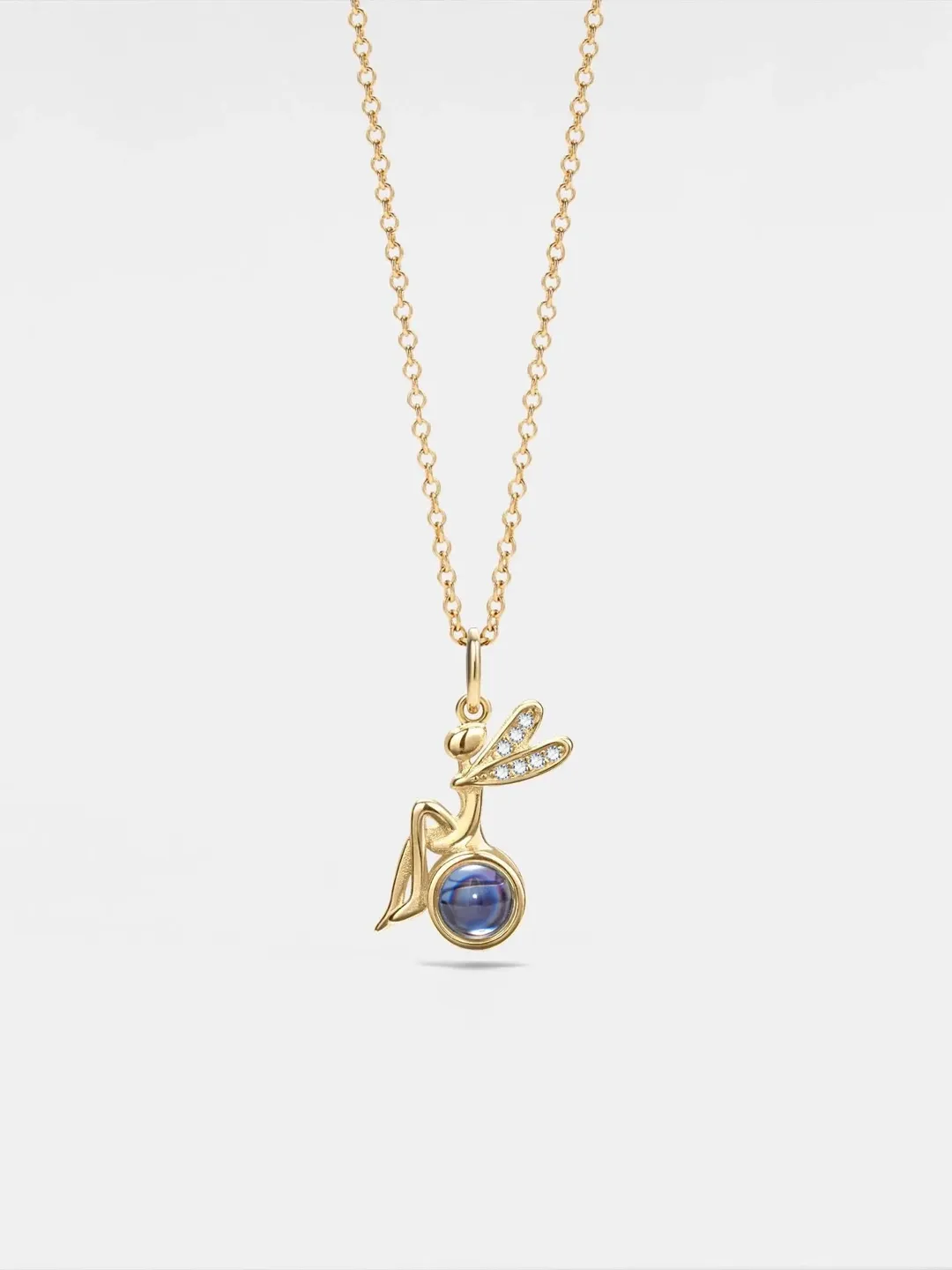 PERIMADE Fairy Photo Projection Necklace • Personalized Picture Inside Pendant • Sterling Silver Keepsake Jewelry • Trendy Best Friend Gift