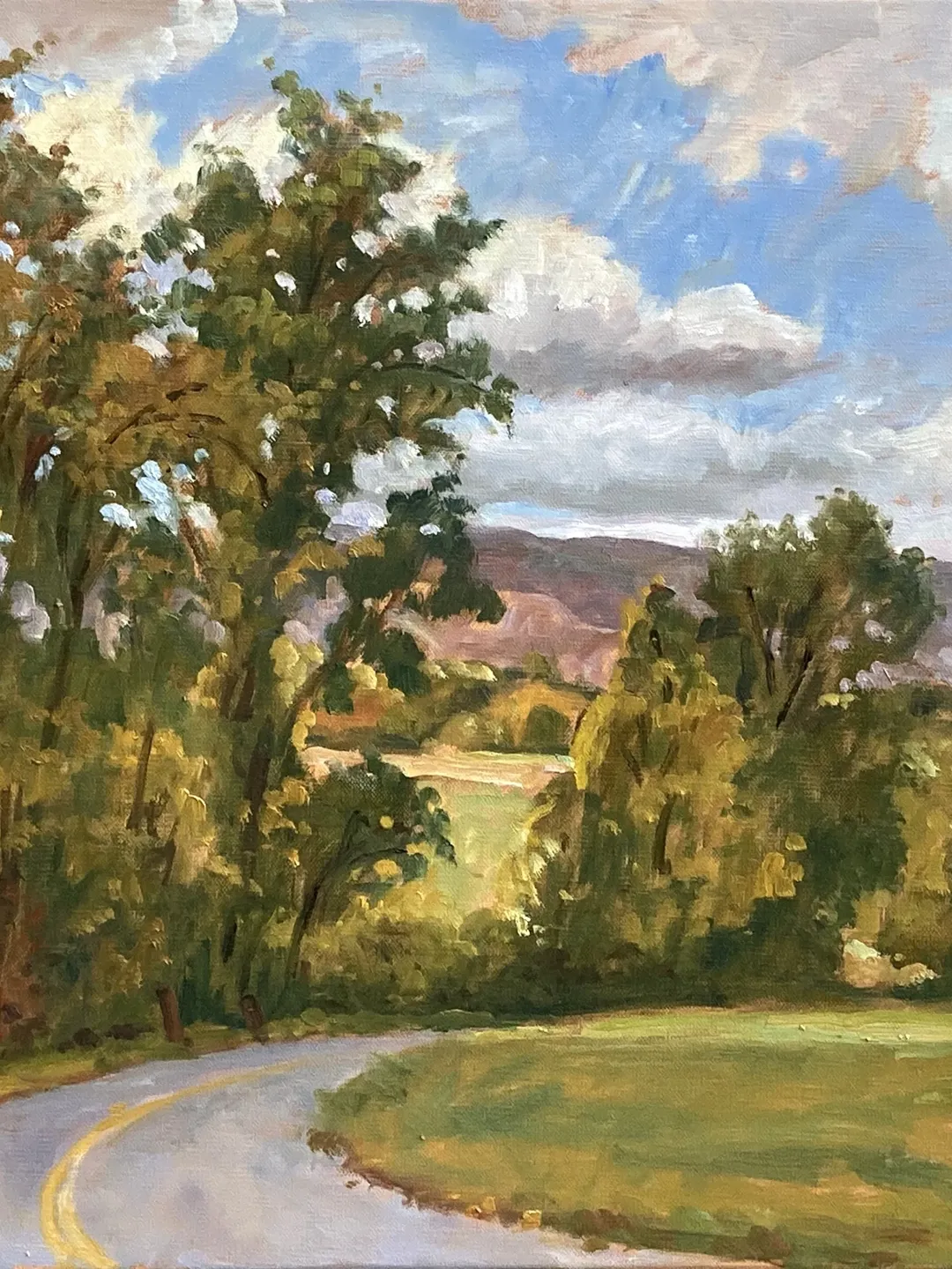 Large Autumn Landscape Painting -  October Light/Berkshires- 18x24 Oil on Linen, American Plein Air Impressionist Fine Art, Signed Original