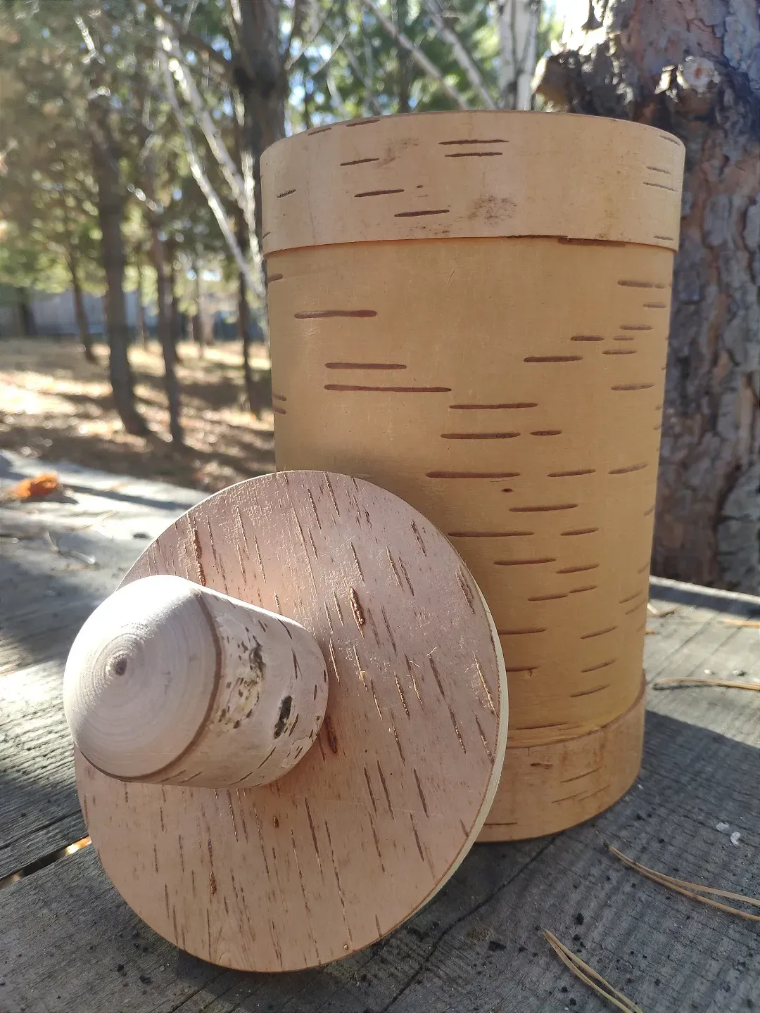 Birch Thread Box Large bread box, Large birch bark box