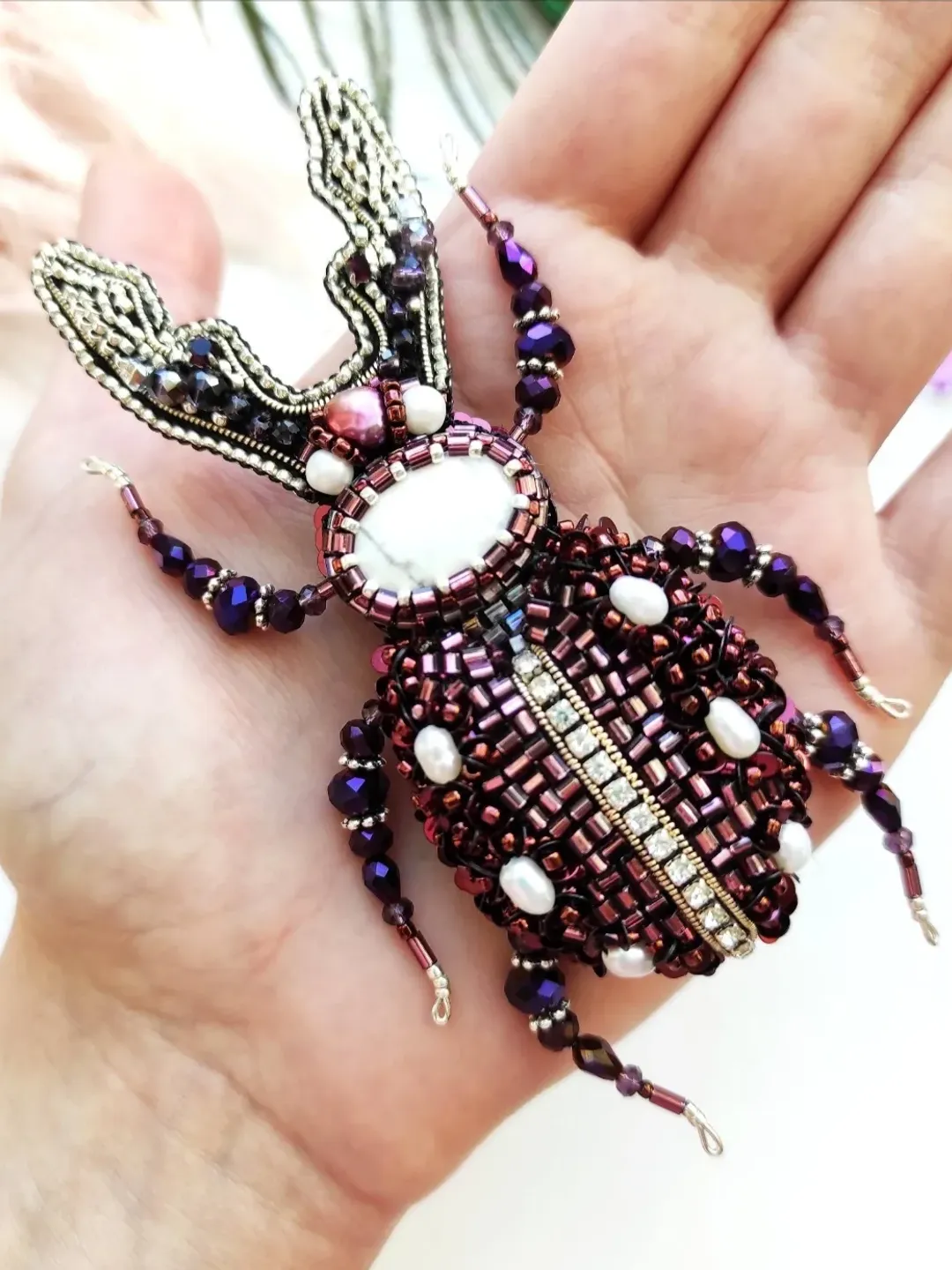 Beaded insect brooch, insect pin, mooth brooch, butterfly brooch, bug pin, bee brooch, bug brooch, insects, madam toto