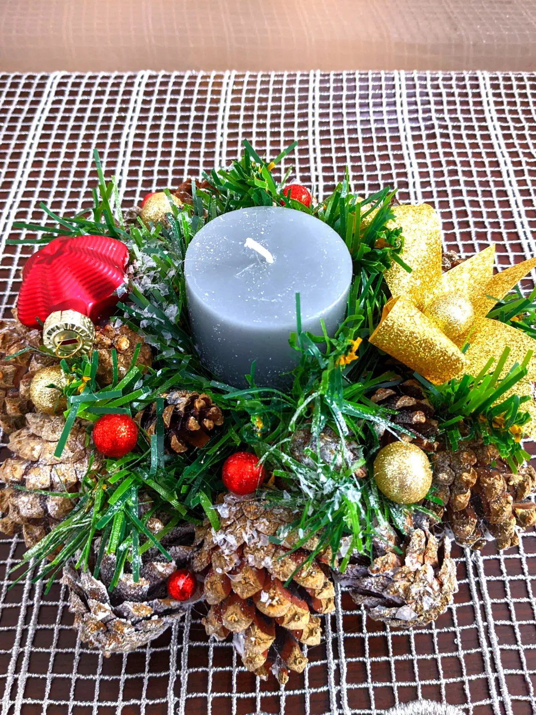 Christmas Candle Holders, Christmas Table Centerpieces Place for Candle, Handmade Decor, Holid Candelabrum for Home Party Christmas Table