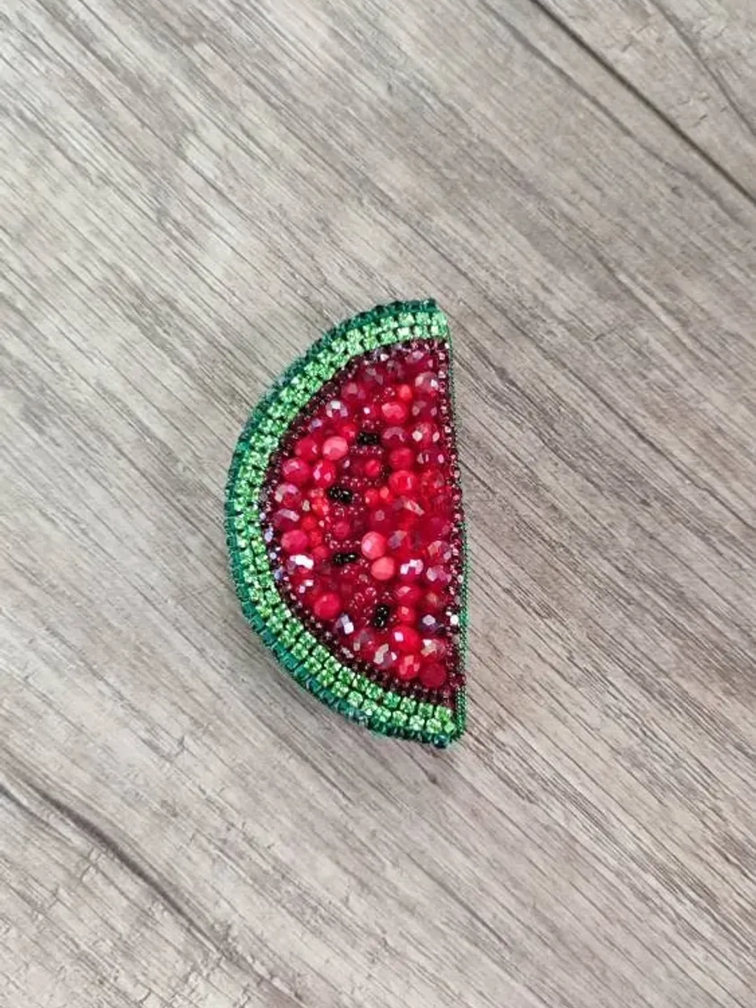 Brooch embroidery Watermelon brooch, Embroidered brooch, Beaded brooch, Red brooch, Fruit brooch, Embroidered jewelry, Embroidered accessory