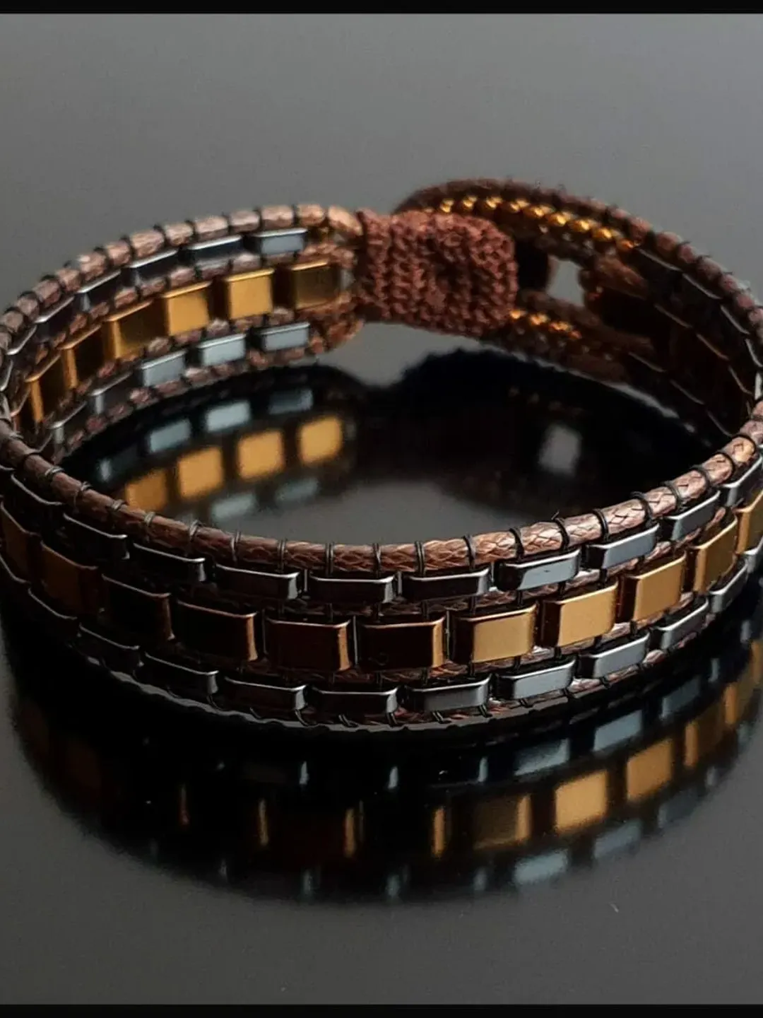 Copper Hematite Bracelet, Jewelry For Men, Gift for boyfriend, Classy Accessorize, Brown Stylish Wristlet, Anniversary Gift, Christmas Gifts