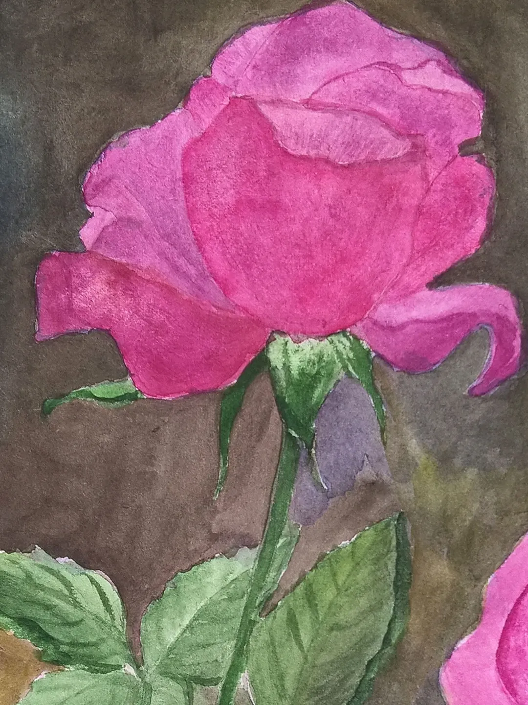 Pink roses flower art Rose’s flower painting Original watercolor painting