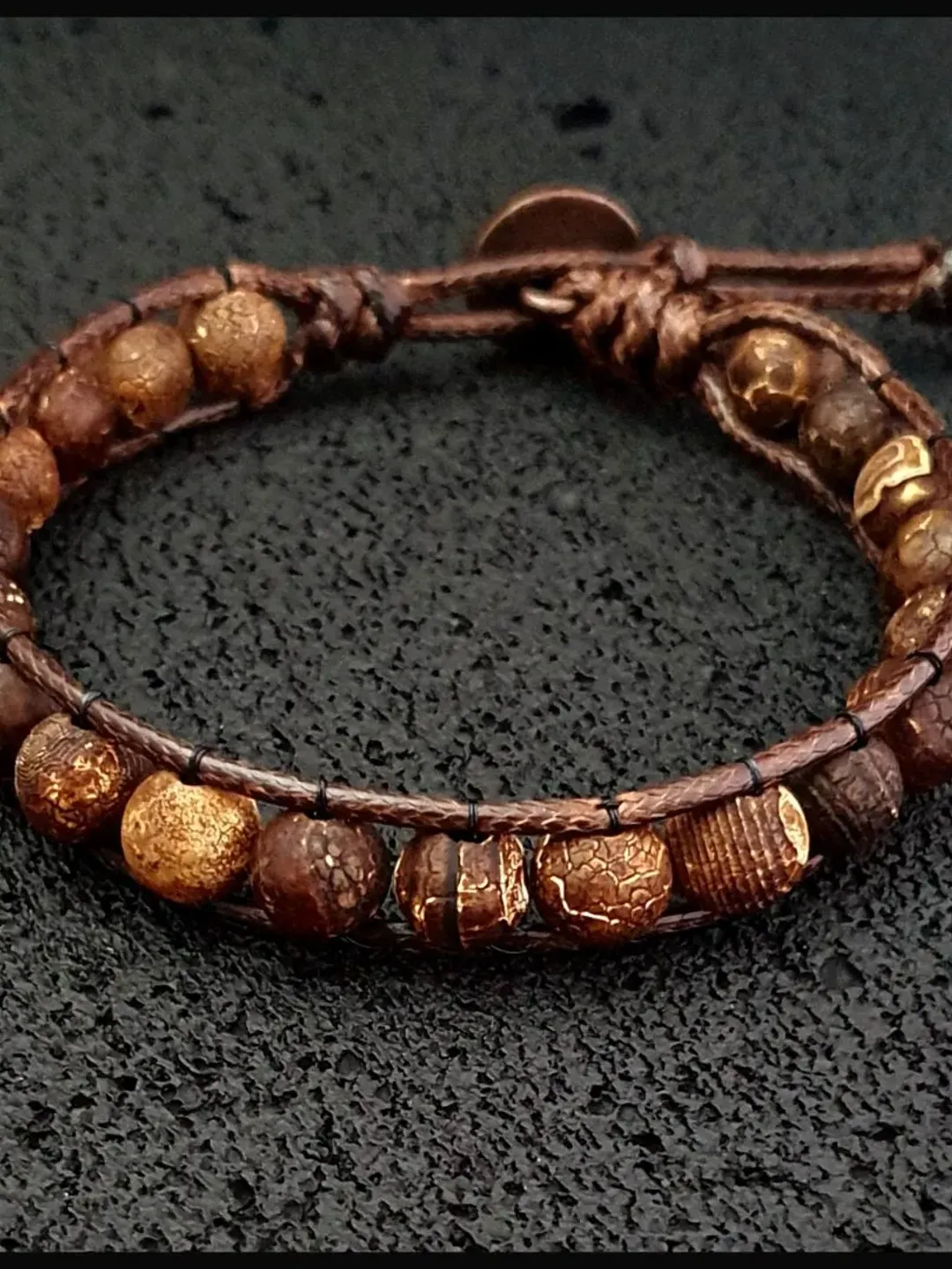 Tibetian Agate Ethnic Bracelet, Agate Wristlet, Special Design Accessory, Agate Beads, Special Day Gifts, Christmas Gift, Brown Bracelet