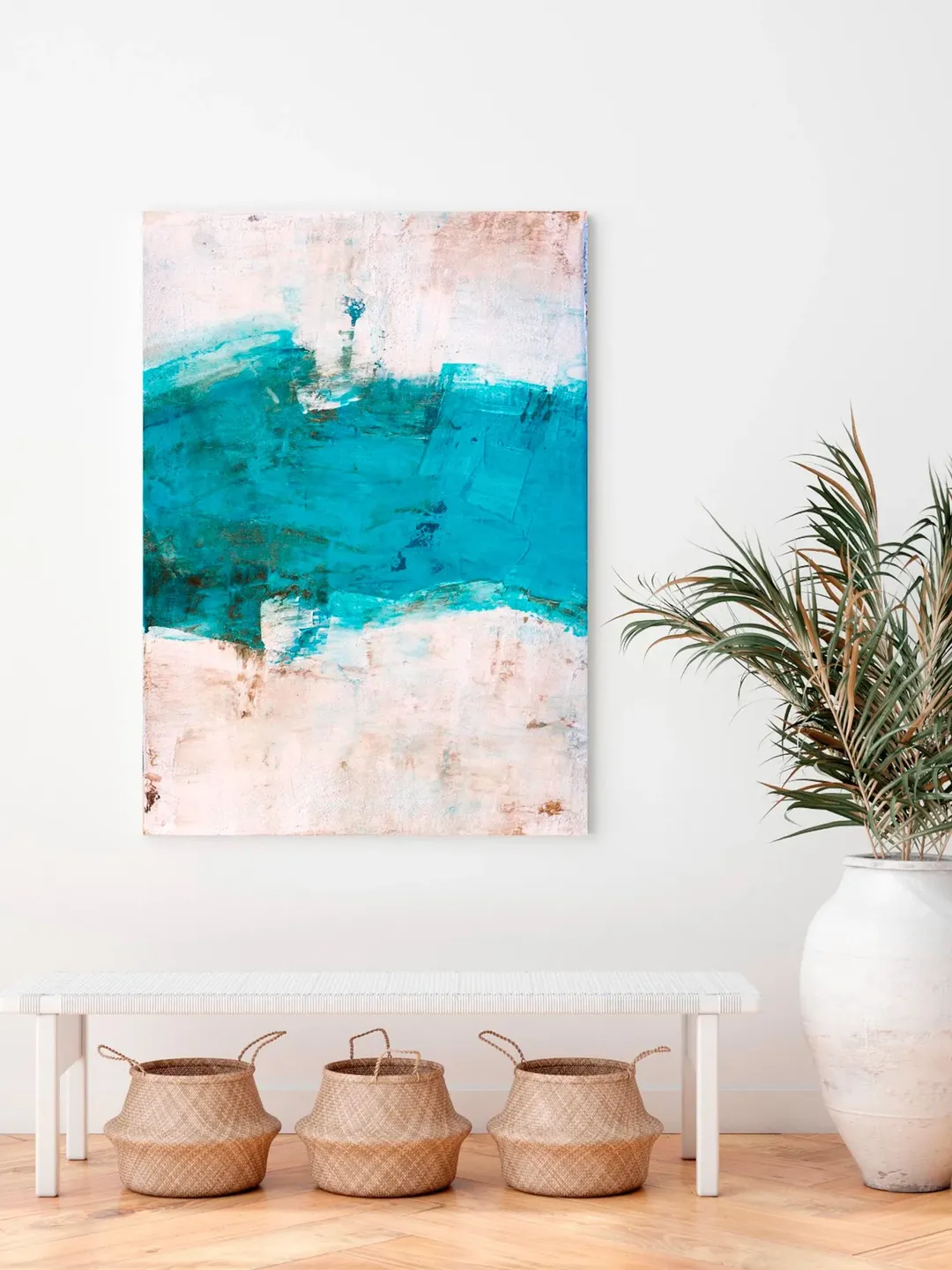 Blue Turquoise Abstract Painting, Turquoise Painting, Turquoise Wall Art, White Textured Painting,Large Textured Painting,Painting on canvas