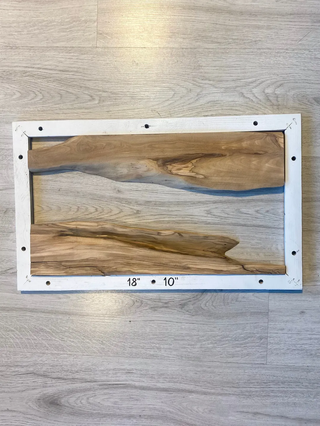 Live Edge Wood Slab, 18" Olive Wood Slab, Epoxy Resin Wood, Raw Wood