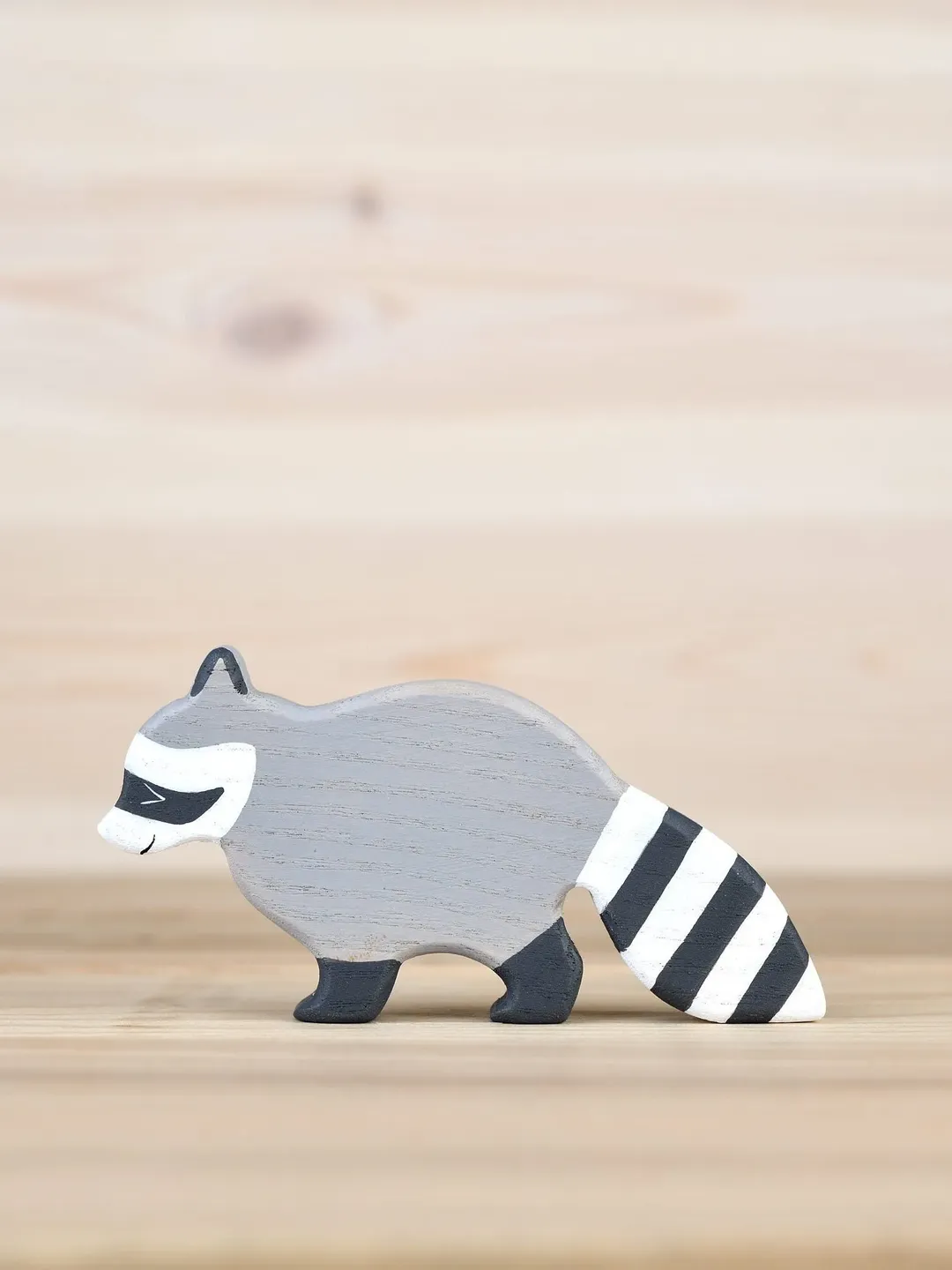 Mini Raccoon Wooden toy Raccoon figurine Wild animal Miniature