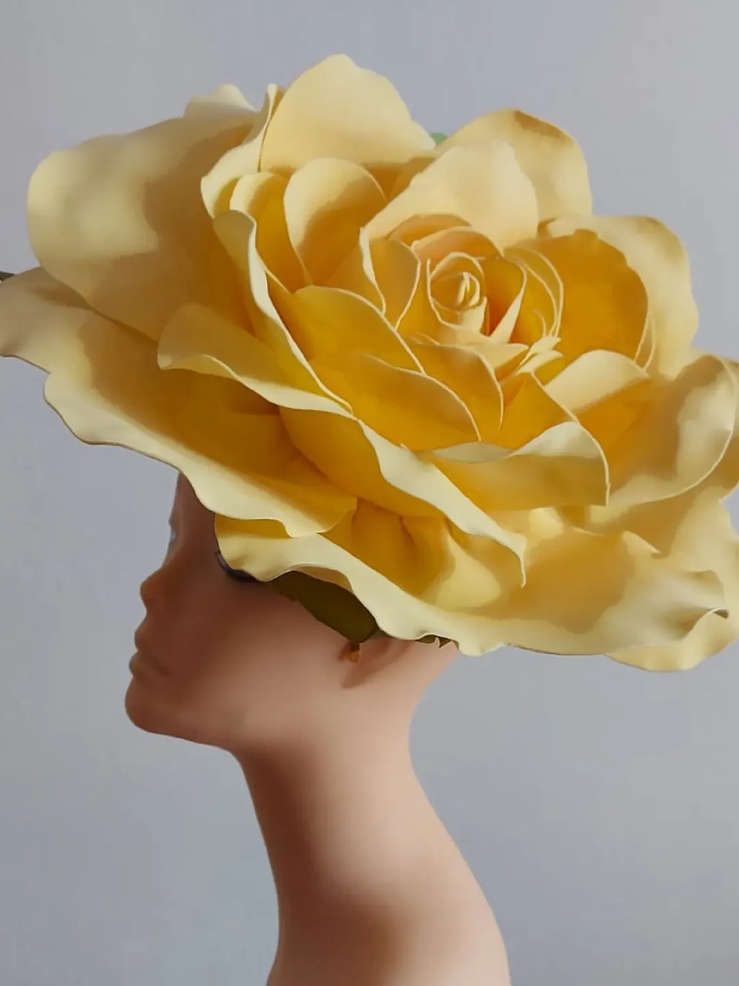 GIANT rose headband, melon flower fascinator, Kentucky Derby hat, Church Tea Party hat