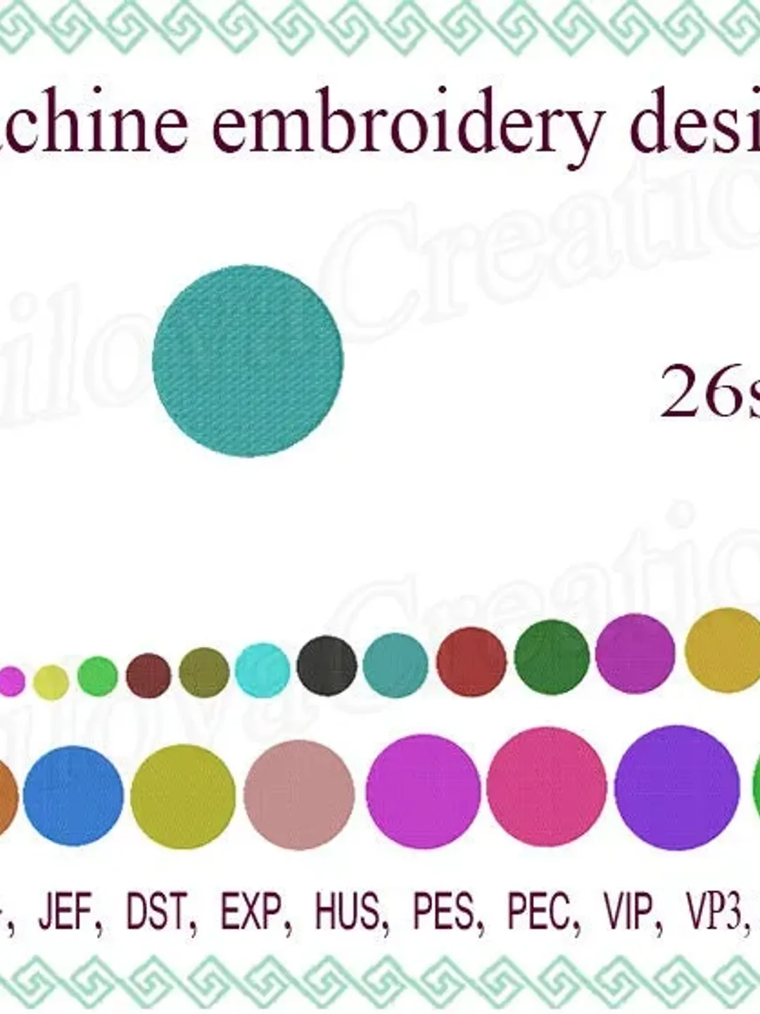 Circle Embroidery Design. Mini embroidery Polka Dot Machine Embroidery Design. Mini Polka Dots Embroidery Design. Geometrical figure Design