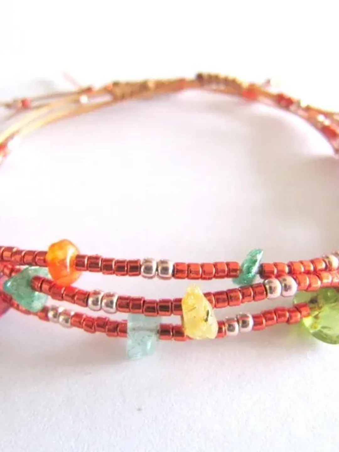 Miyuki Filigree Bracelet  Minimalist with mini naturalcrystal, single tiny bracelet gift for friends and mom