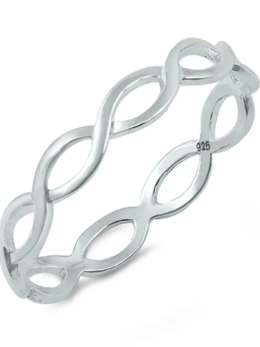 Sterling Silver Toe Ring SIze 1, Braid toe ring, Midi ring, stacking ring, simple toe ring, Plain toe ring band, tiny ring