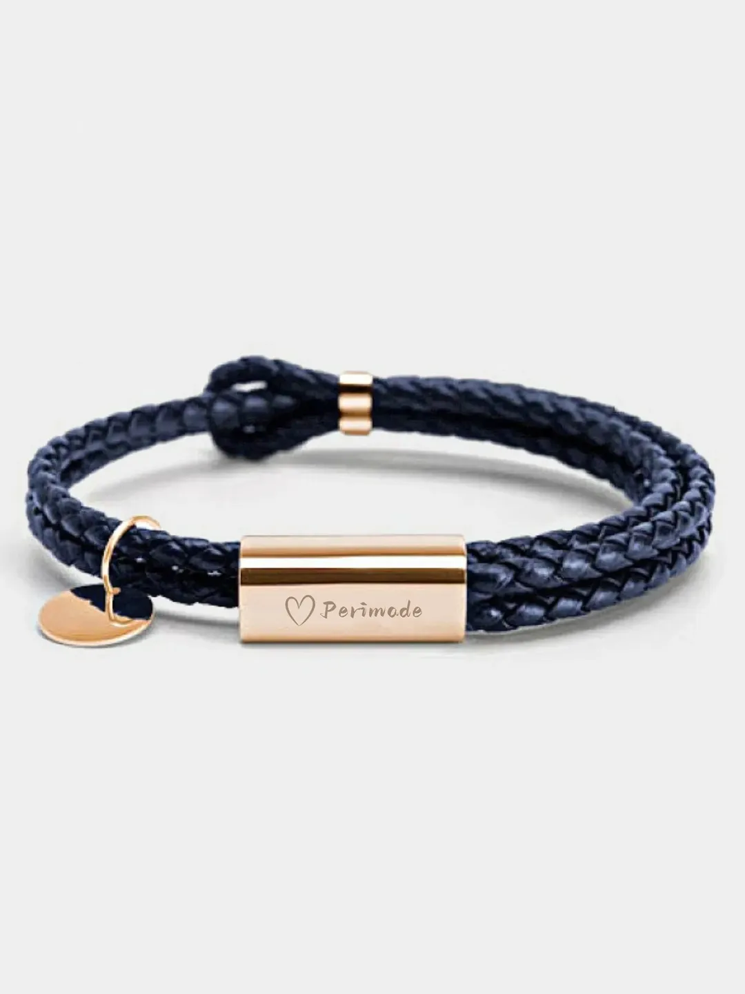 PERIMADE Custom Engraving Bracelet • Personalized Friendship Jewelry • Handmade Braided Rope Bracelet • Couple Bracelet • Matching Bracelet