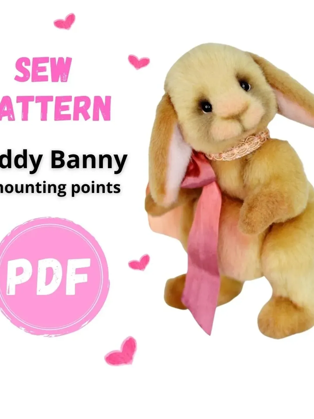 Paper Patterns For Stuffed Rabbit TEDDY RABBIT Pattern - Figure stuffed animal, Pattern PDF-Teddy Rabbit ...