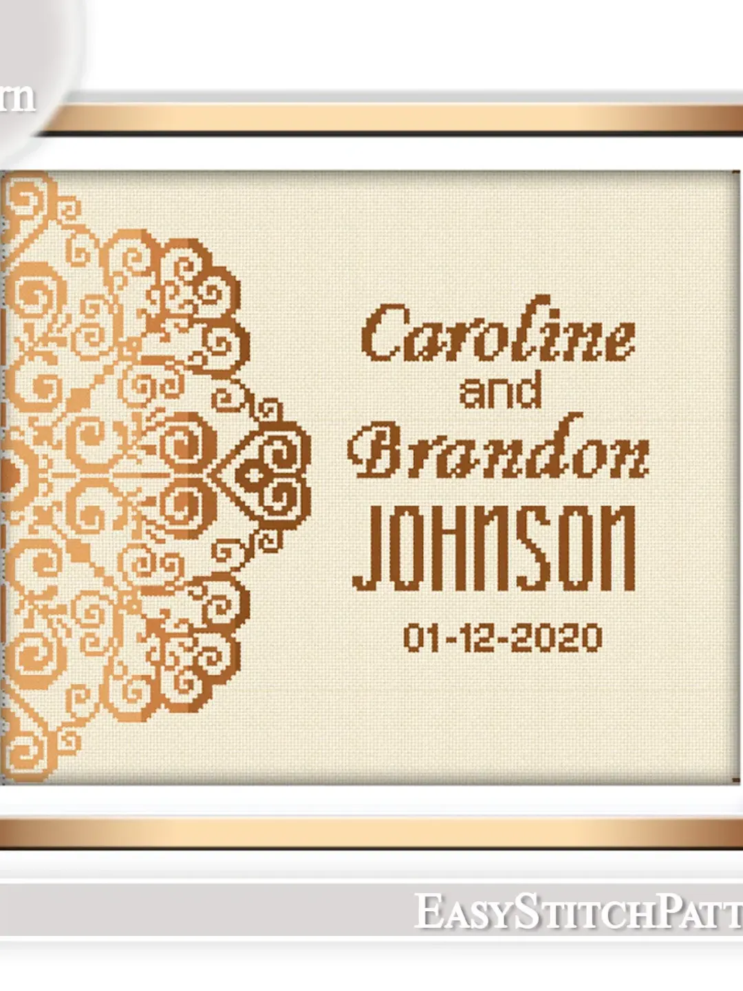 Wedding cross stitch pattern. Anniversary cross stitch pattern. DIY.