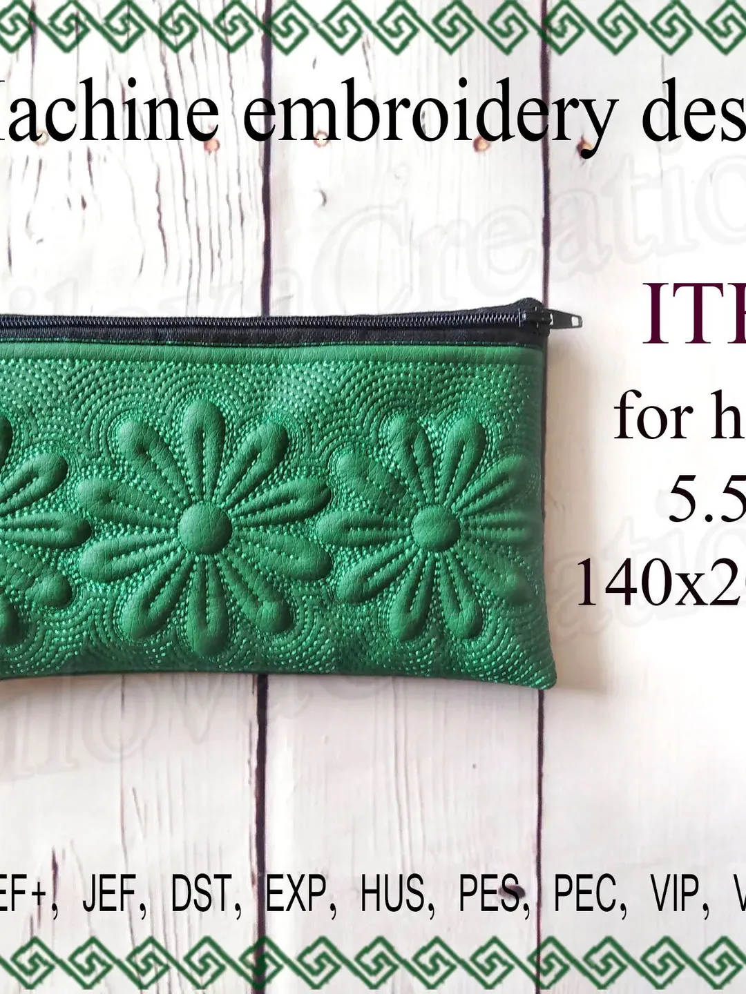 Machine Embroidery designs Cosmetic bag flowers zipper bag travel pencil case ITH zippered bag Embroidery Design File Instant Download