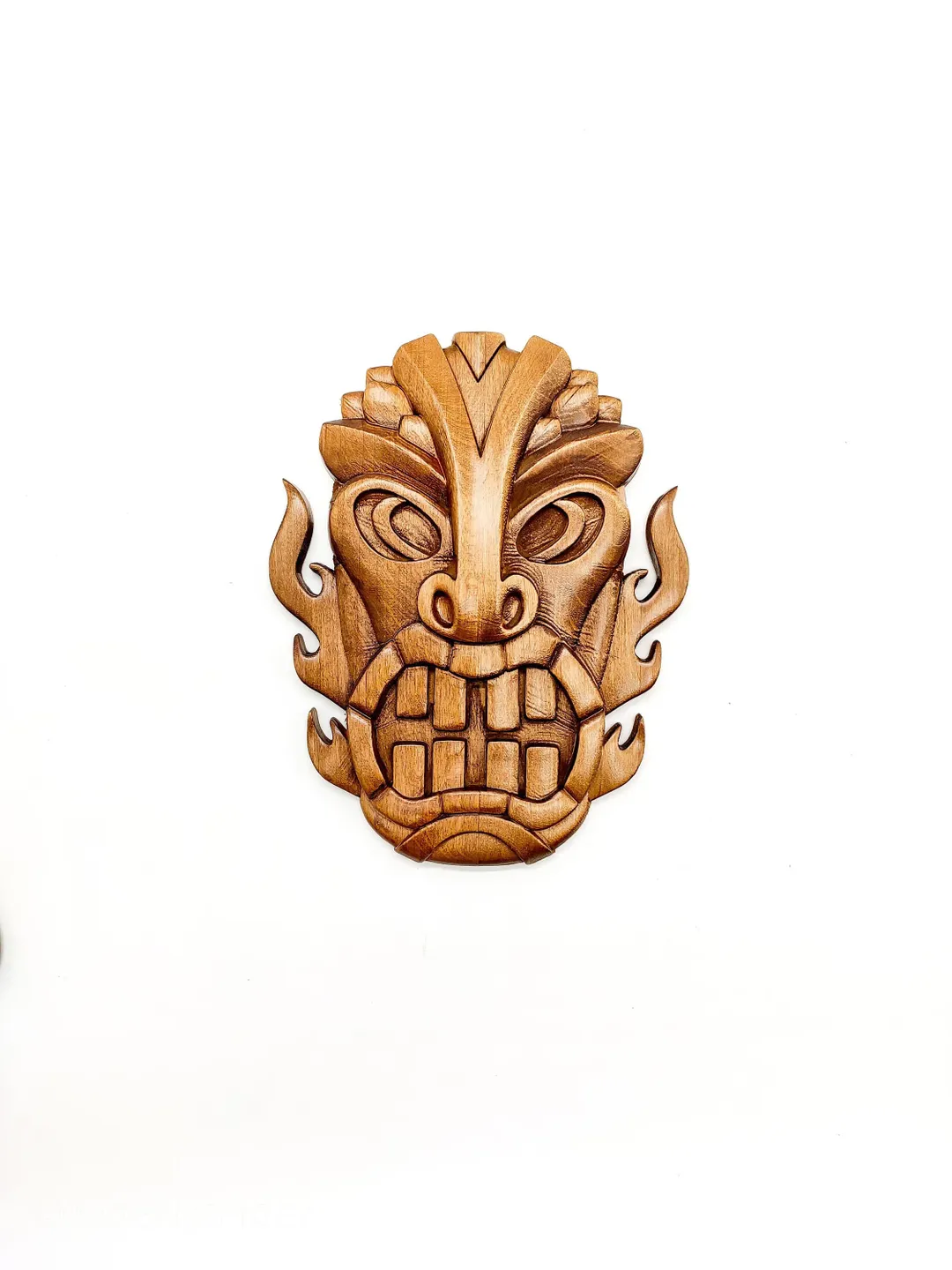 Carved wood mask, African wood mask, Wooden Tiki Mask, Wood decor, Wall decor, Wall panel, Wooden wall panel, Wooden mask Hawaiian tiki mask