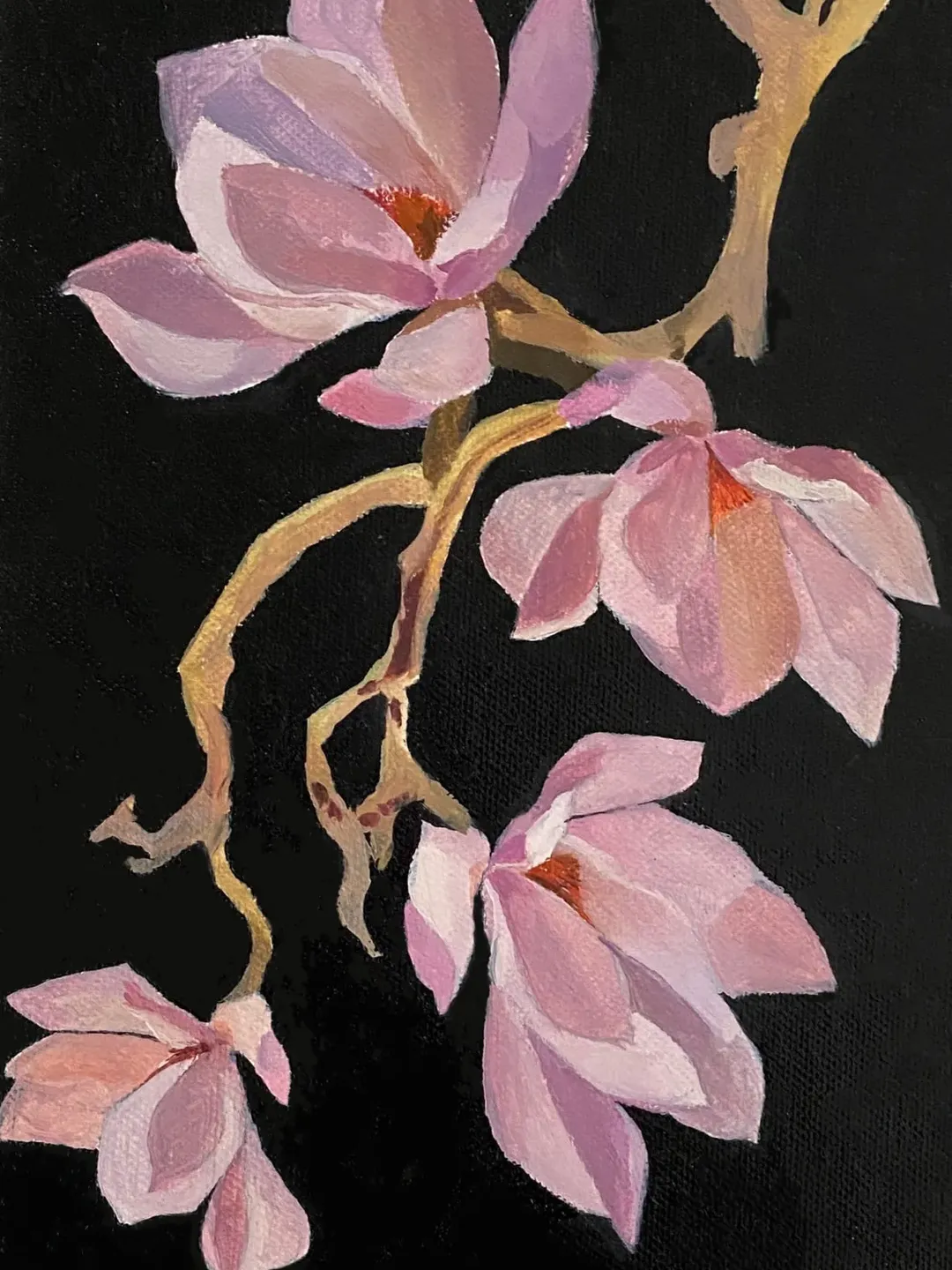 Magnolia original painting flower wall art oil painting gift art home decor