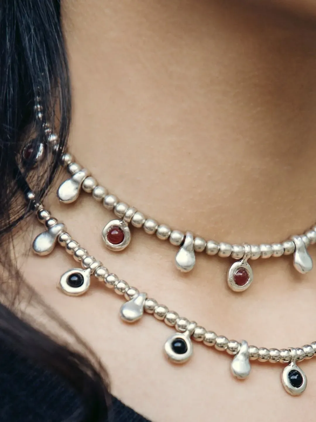 Boho Teardrop Necklace for Woman, Uno de 50 Style Necklace Beaded, Bohemian Jewelry Gifts for Her, Anniversary Birthday Mothers Day Gift