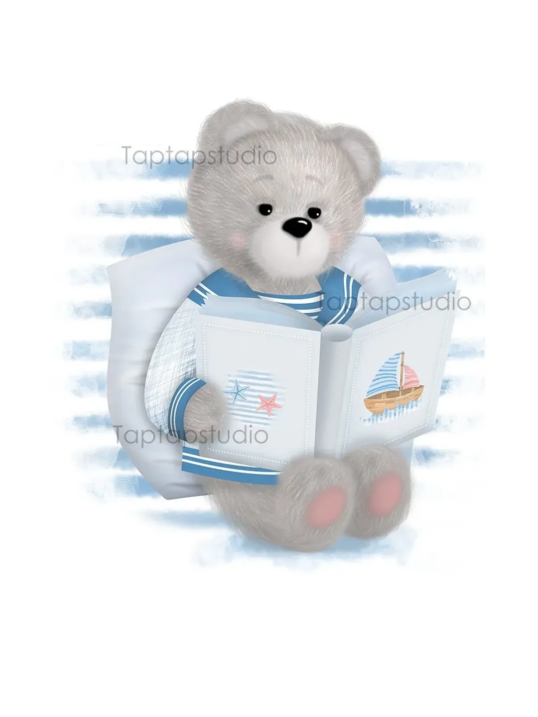 Teddy bear print, baby bear watercolor png , cute bear boy, Bear Wall Art Print ~ Woodland Nursery Baby Animal Decor ~ Digital Download