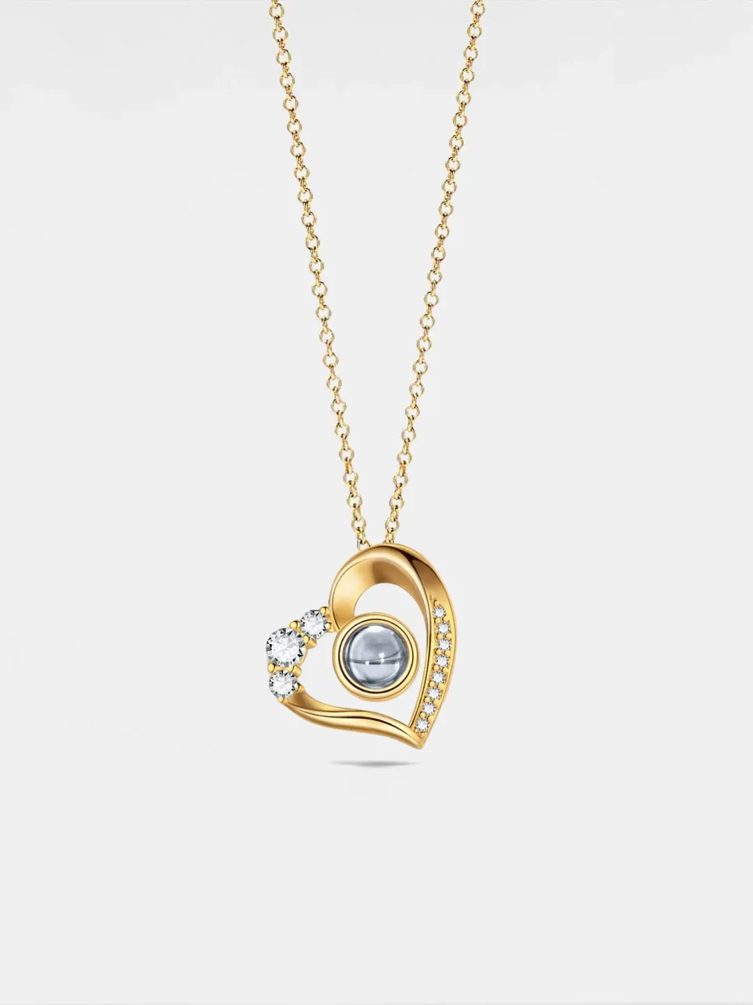 PERIMADE Custom Photo Projection Necklace • Picture Inside Heart Charm Pendant • Minimalist Pet Memorial Jewelry • Trendy Best Friend Gift