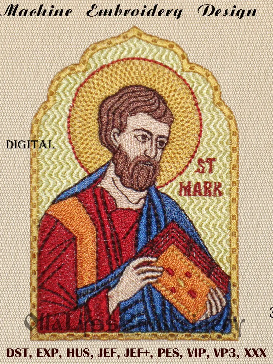 Saint Mark the Evangelist machine embroidery design